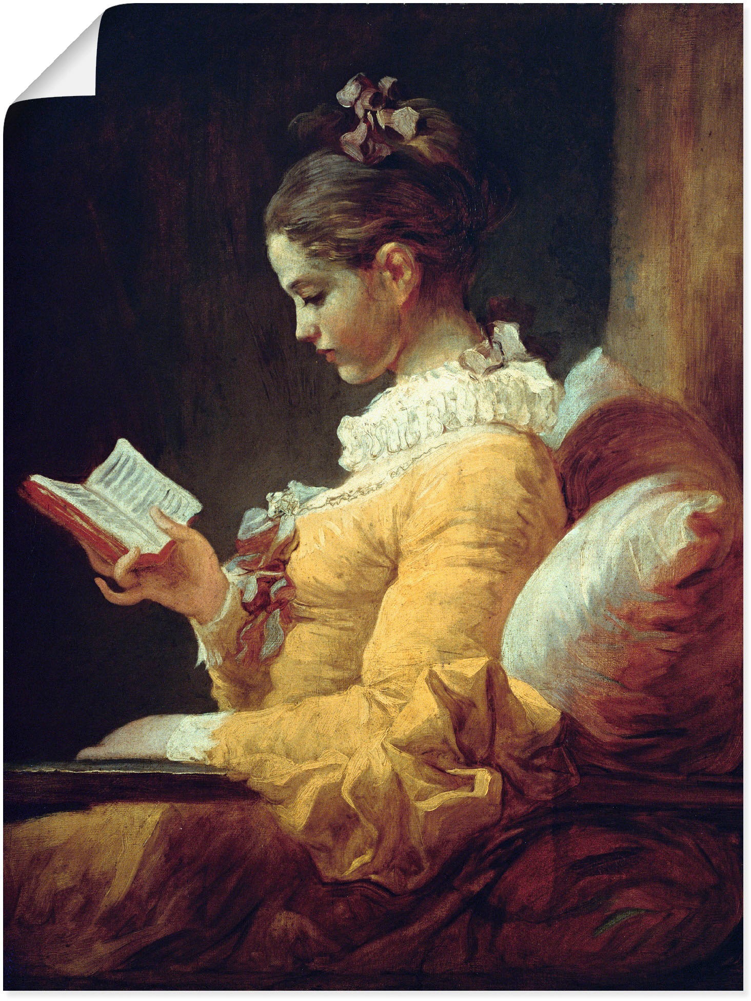 Image of Artland Wandbild "Lesendes Mädchen. Um 1776" Frau 1 Stk. tlg. als Leinwandbild, Poster in verschied. Grössen