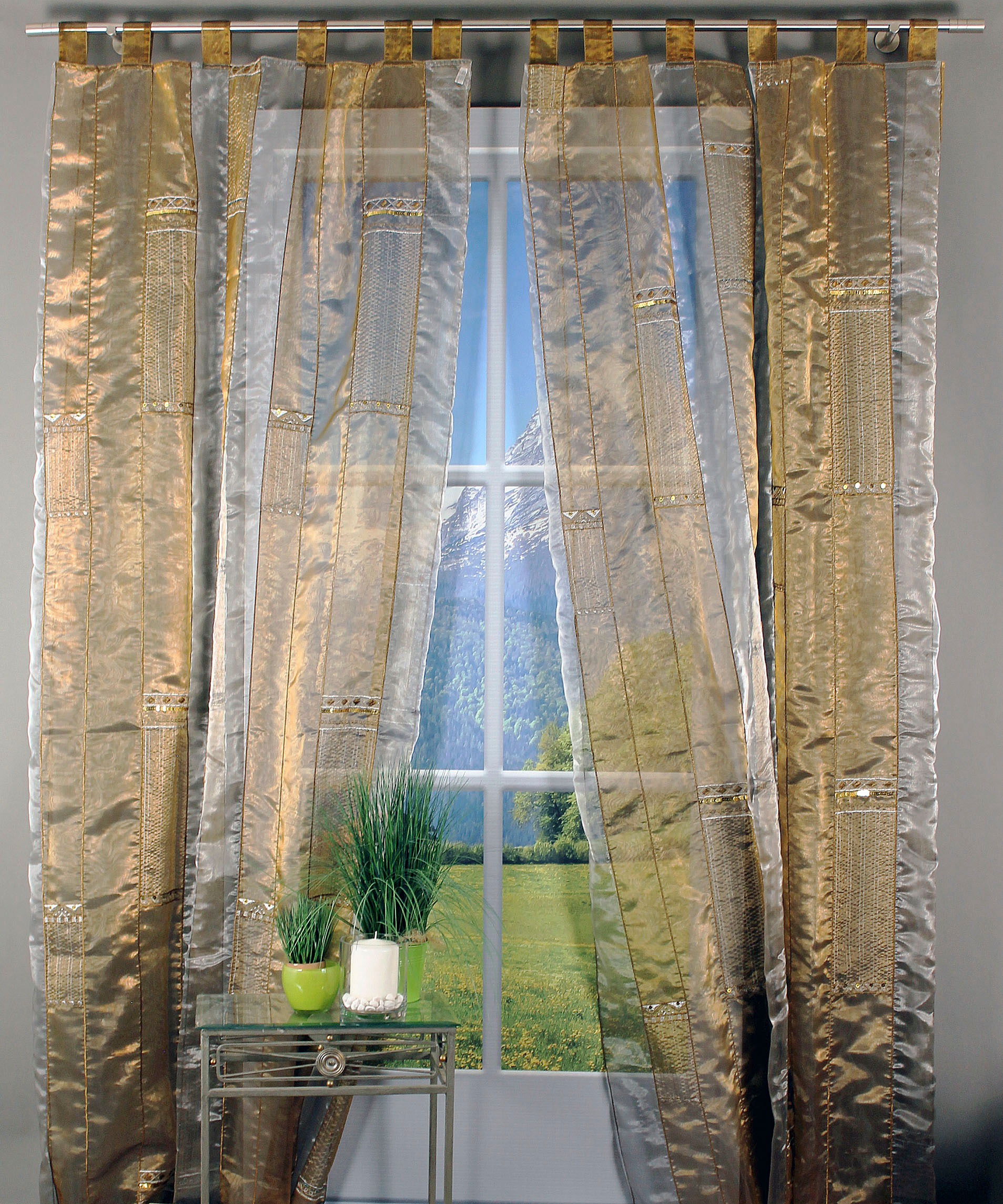 HOSSNER - ART OF HOME DECO Gardine »Zürichsee«, (1 St.), Schlaufenschal im besonderen Design