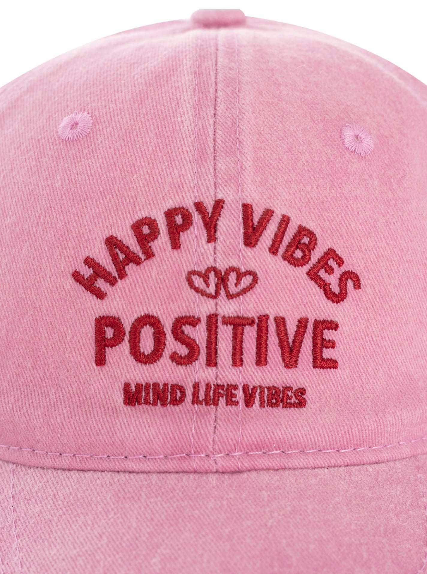 Zwillingsherz Casquette de baseball »"Happy Vibes"« modernen Vintage-Look, Stickerei