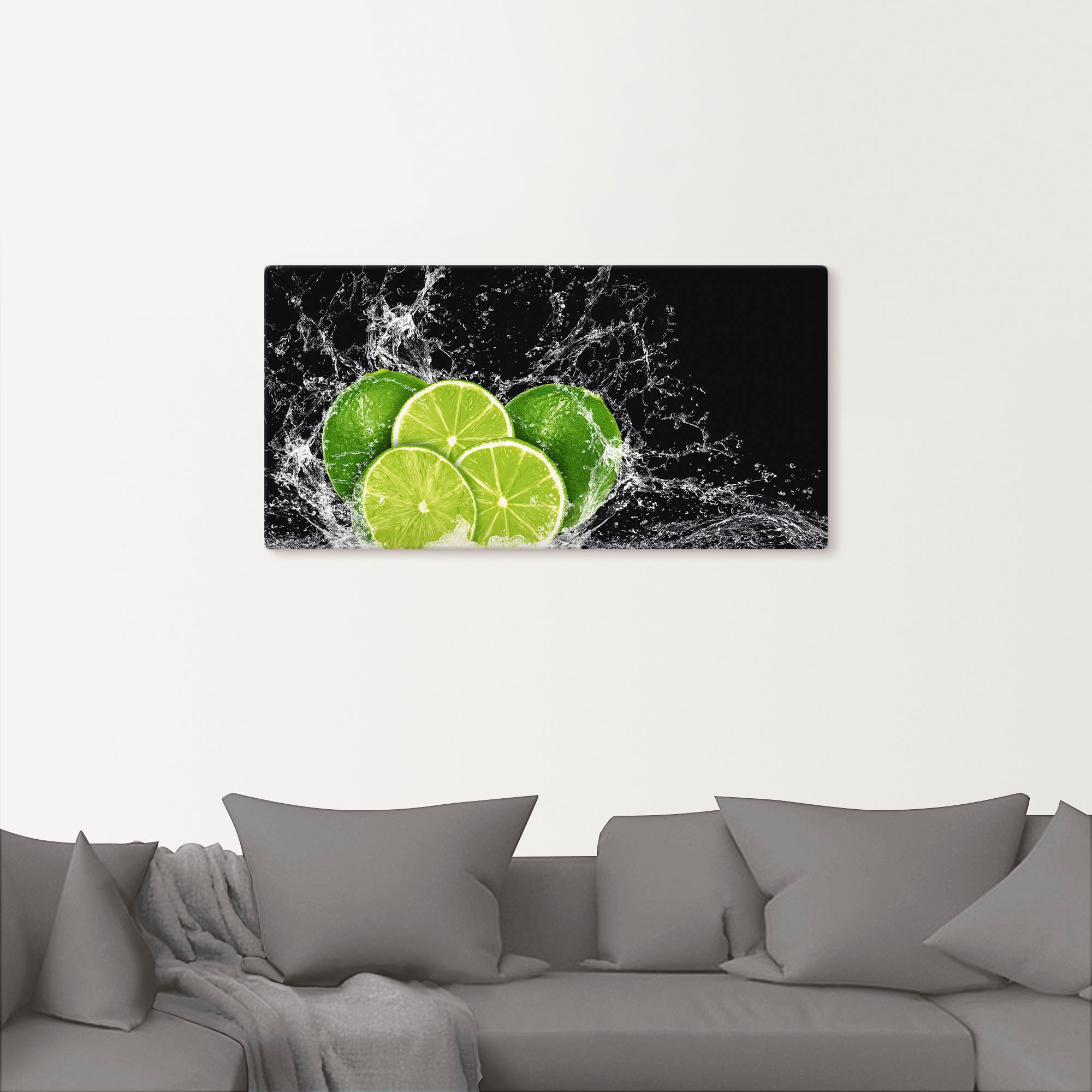 Artland Wandbild »Limone mit Spritzwasser«, Obst Bilder, (1 St.), als Leinwandbild, Poster, Wandaufkleber in verschied. Grössen
