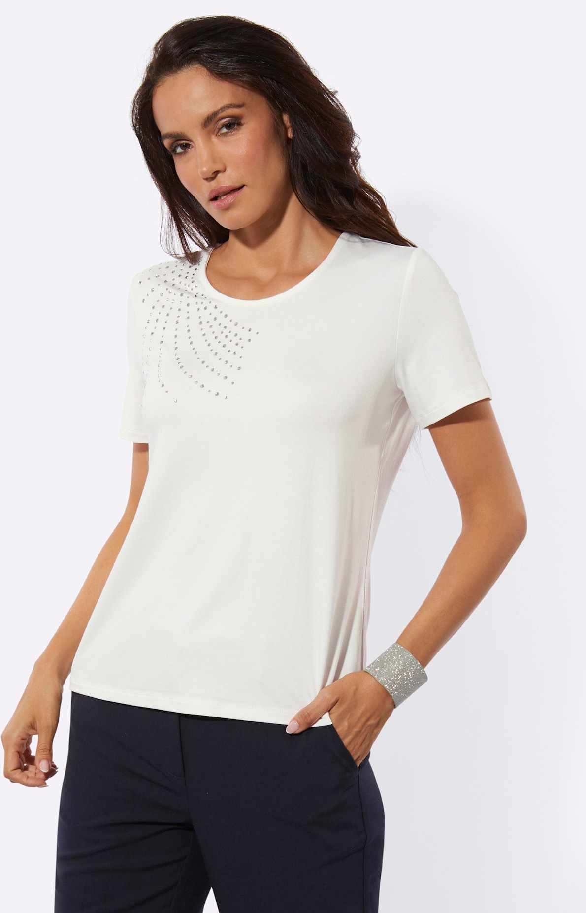 creation L Rundhalsshirt »Viskose-Shirt« 1 tlg.