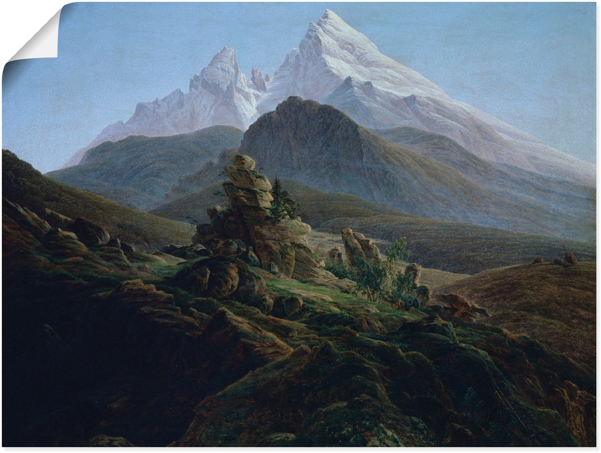 Image of Artland Wandbild »Der Watzmann. Um 1824«, Berge, (1 St.), in vielen Grössen & Produktarten - Alubild / Outdoorbild für den Aussenbereich, Leinwandbild, Poster, Wandaufkleber / Wandtattoo auch für Badezimmer geeignet bei Ackermann Versand Schweiz