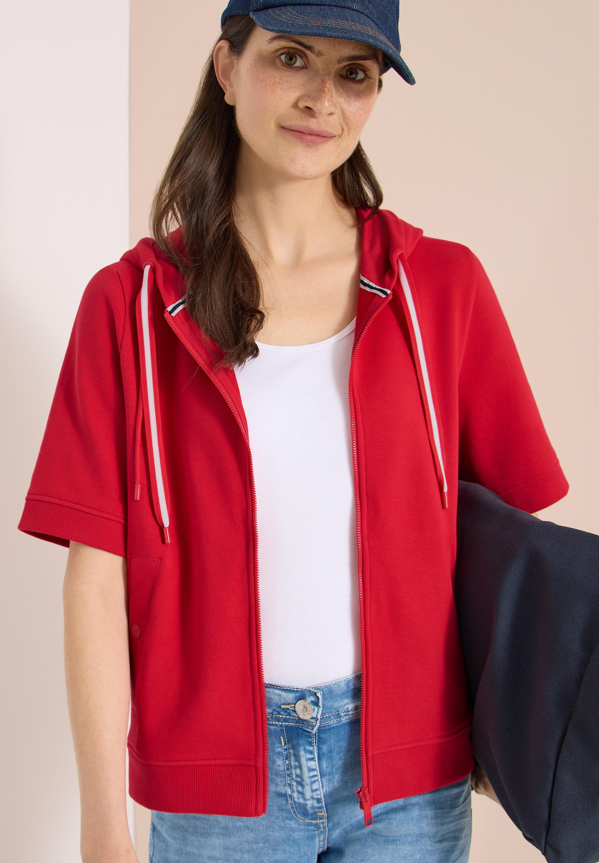 Image of Cecil Sweatjacke Kurzarm Sweatjacke mit Kapuze