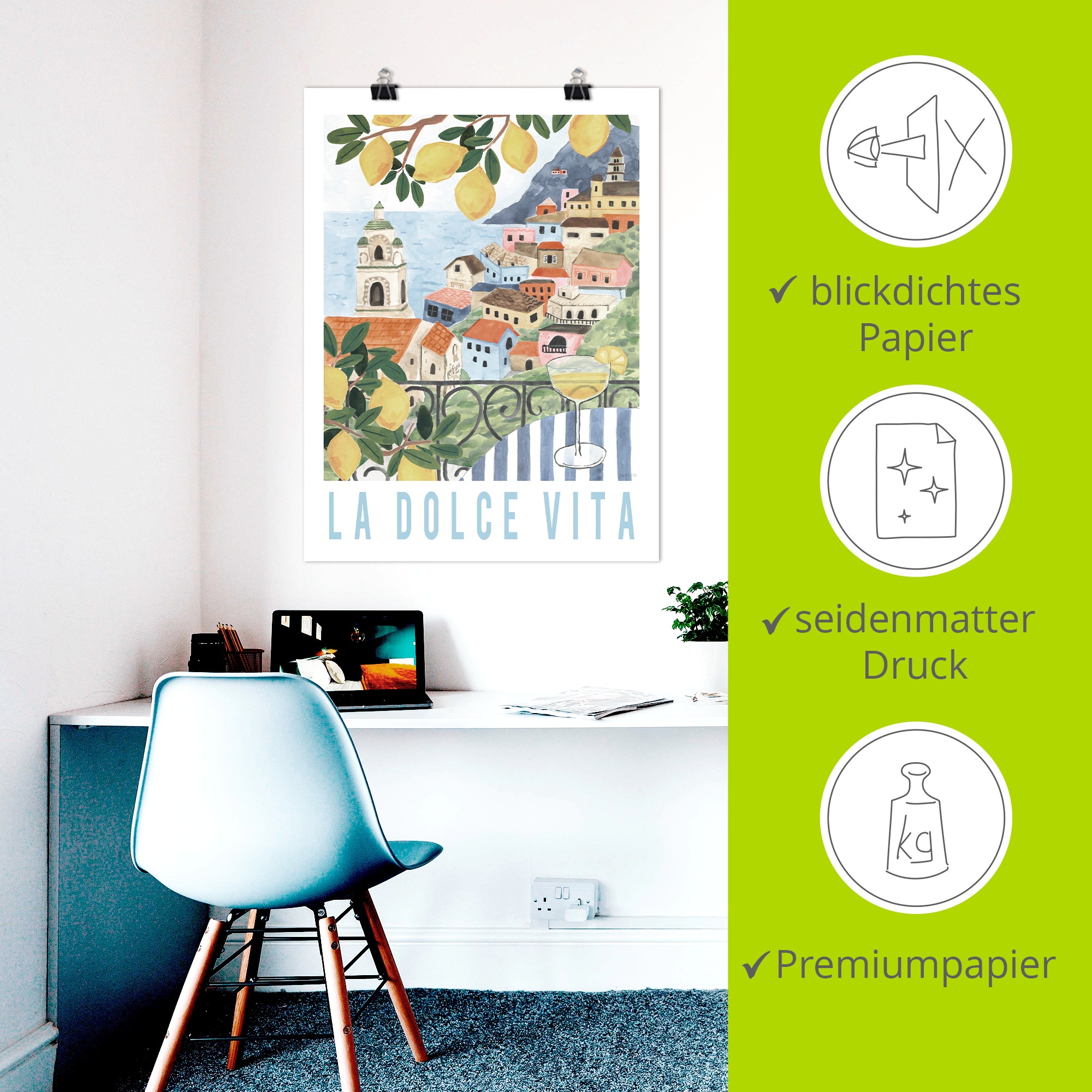 Artland Wandbild »Mediterranean View I« Meer Bilder 1 Stk. tlg. als Alubild, Leinwandbild, Poster, Wandaufkleber in verschied. Grössen