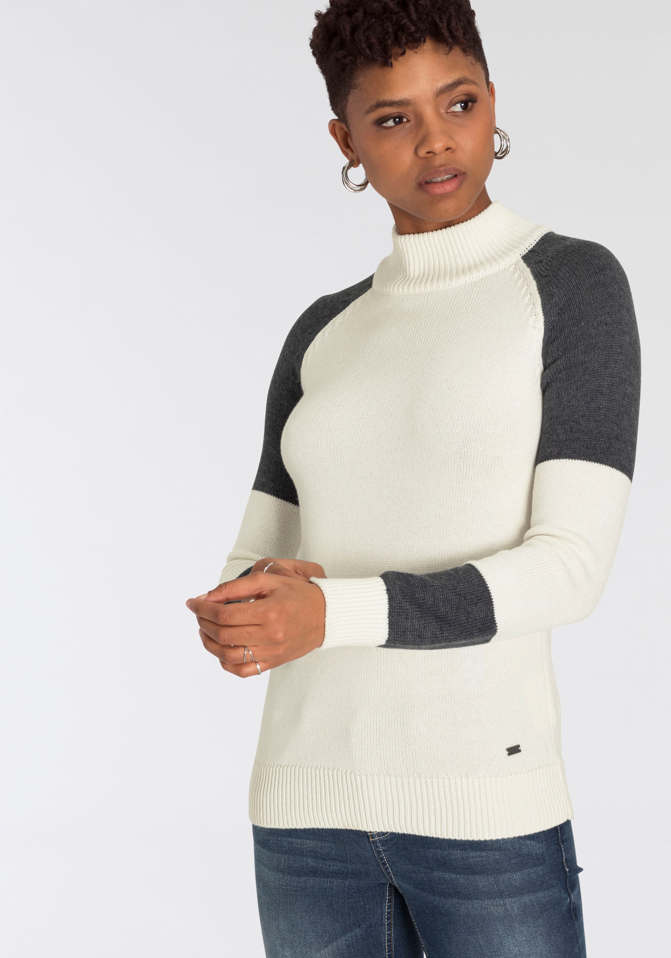 Image of Arizona Rollkragenpullover »Rolli colorblocking«, Im Colour-Blocking-Look bei Ackermann Versand Schweiz