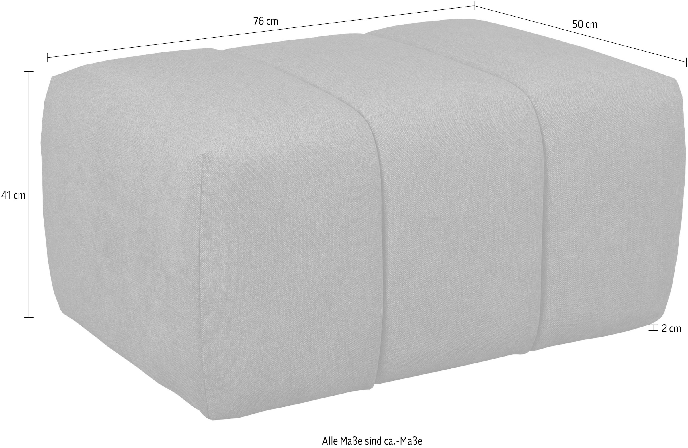 Home affaire Polsterhocker »LYOTH Sitzhocker mit Steppung, Masse B/T/H: 76/76/41 cm« passend zur Serie, hoher Sitzkomfort und modernes Design