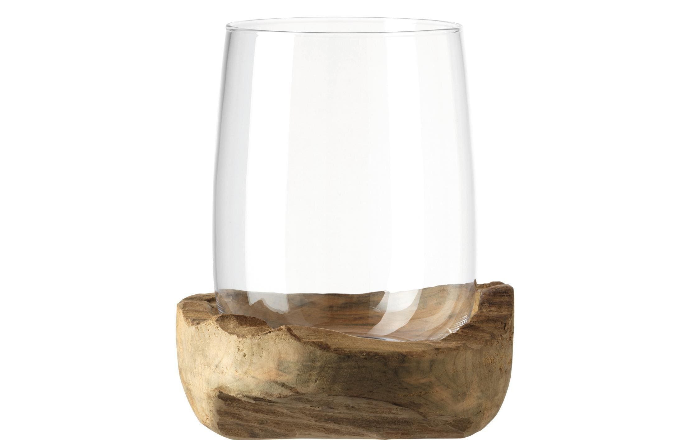 LEONARDO Windlicht »Leonardo Windlicht 27 cm mit Teak«