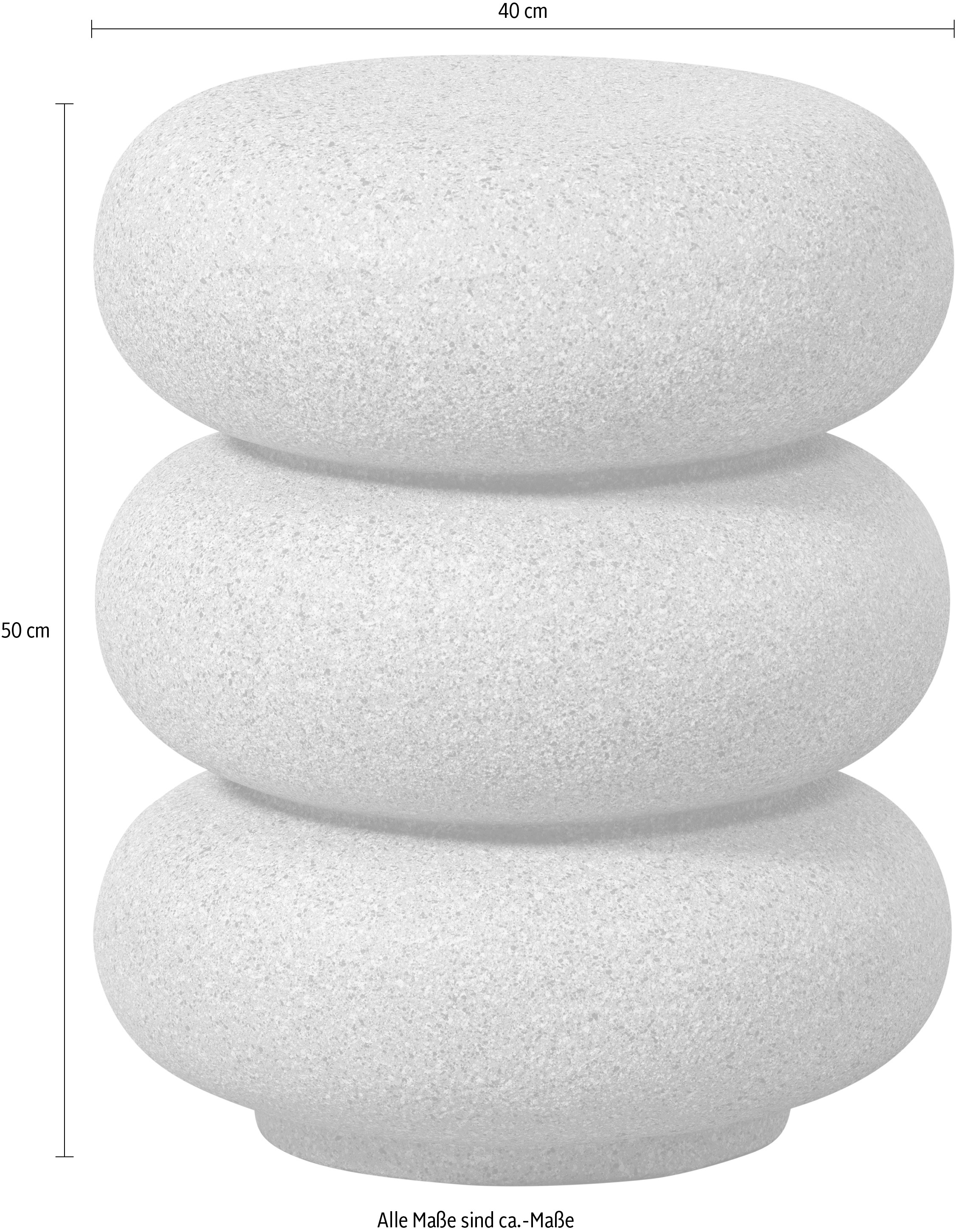 WOOOD Beistelltisch »Laurel aus Magnesiumoxid mit organisch gestapelter Form 40x40x50 cm« Leichtgewicht 6 kg, Tragkraft 20 kg, ausschliesslich Innenbereich