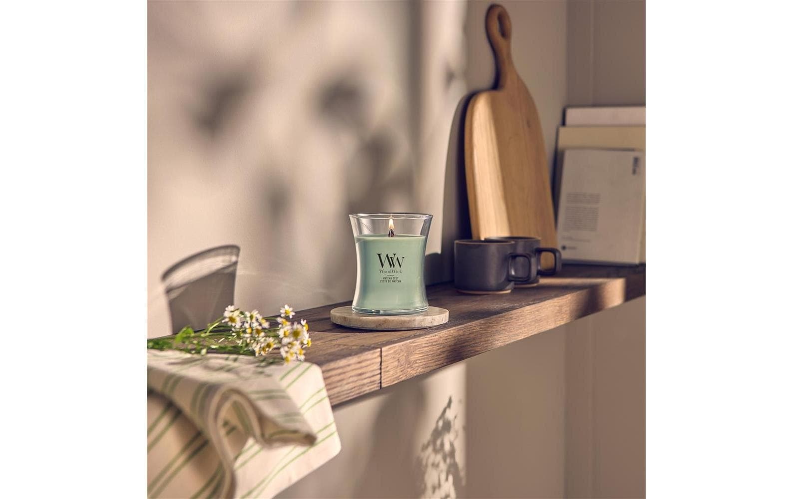 Image of Woodwick Duftkerze "Matcha Zest Medium Jar"