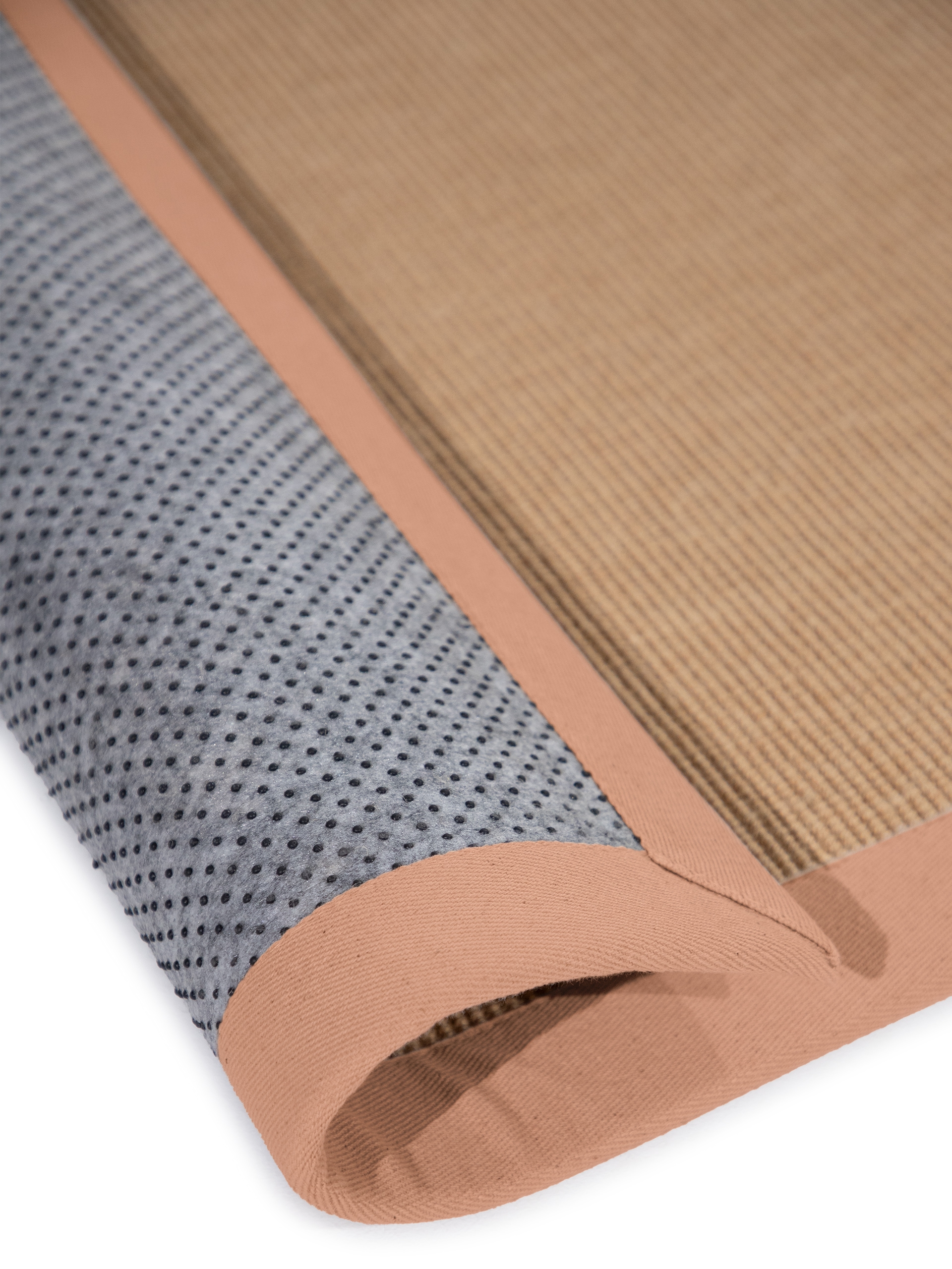 carpetfine Sisalteppich »Sisal,  auch als Läufer erhältlich«, rechteckig, 5 mm Höhe, mit farbiger Bordüre, Anti Rutsch Rückseite, viele Grössen, Wohnzimmer