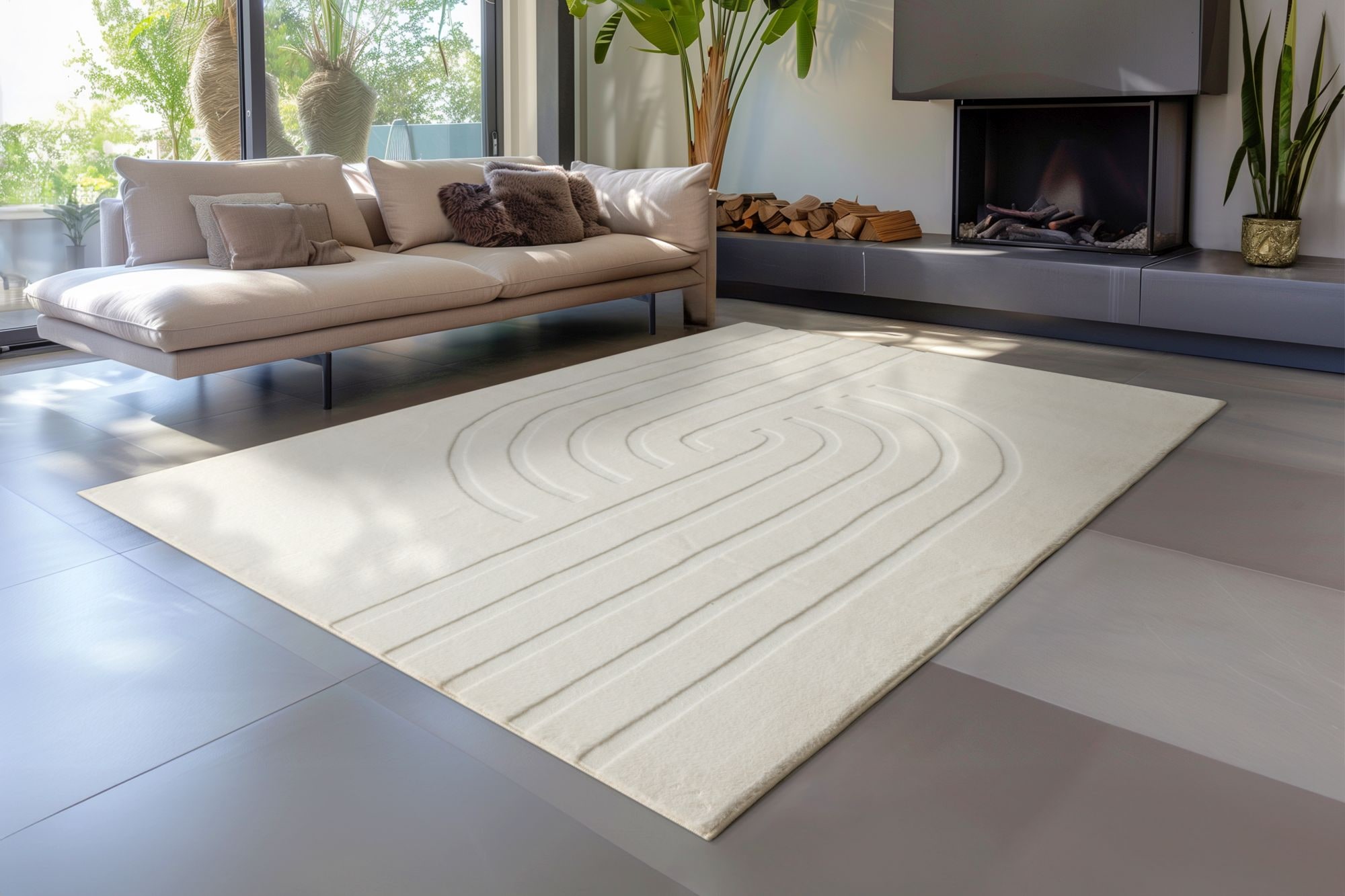 Image of Obsession Teppich "Zen Deluxe 700" rechteckig 22 mm Höhe Uni Farben, modernes Design, Hoch-Tief Effekt, Wohnzimmer