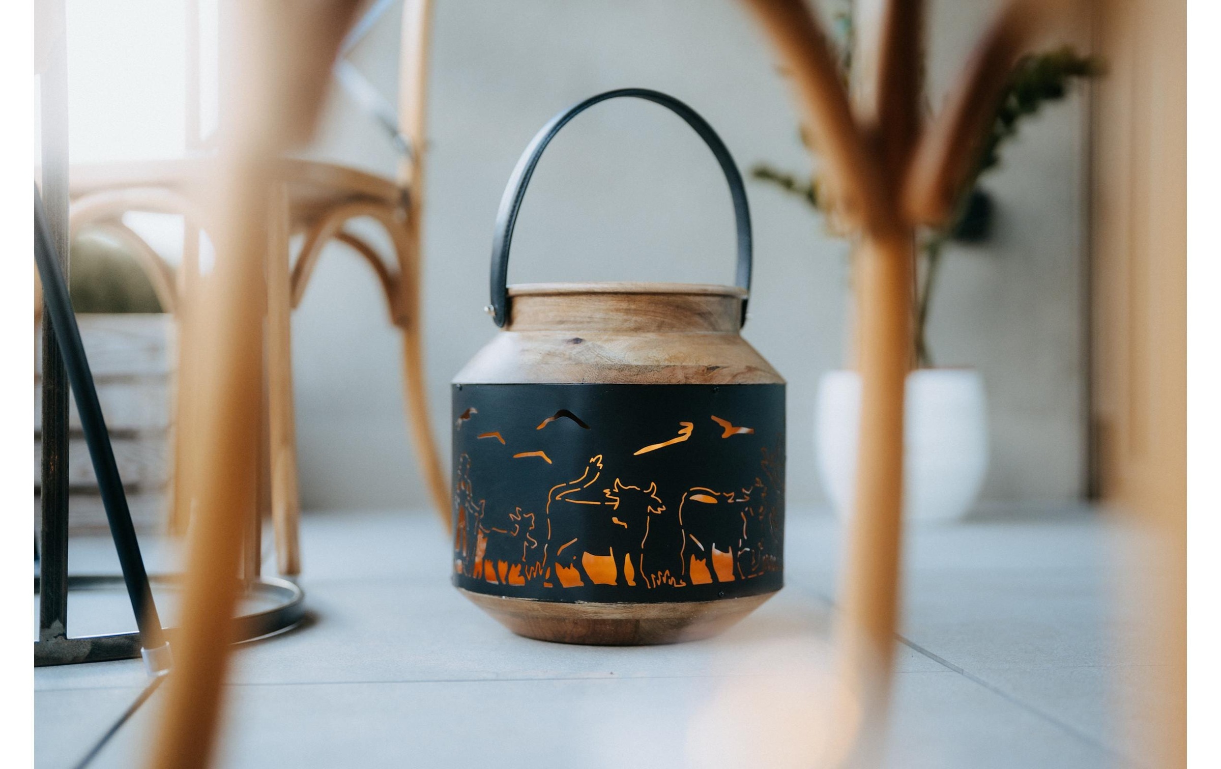 Kadastar Kerzenlaterne »Alpaufzug Familie« Laterne Scherenschnitt