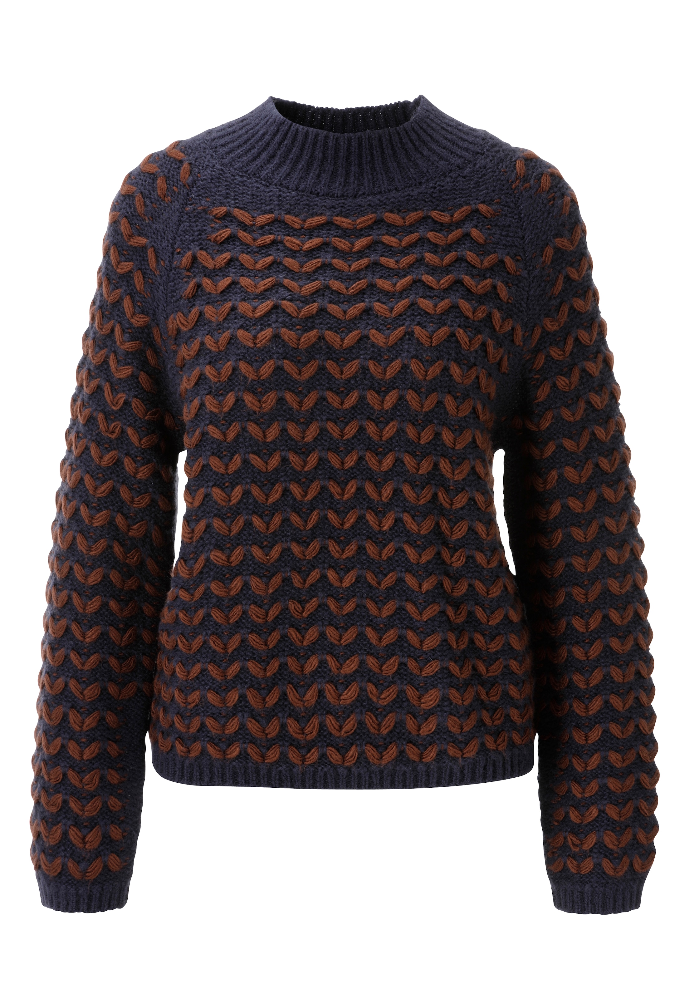 Aniston CASUAL Pull en tricot effet 3D avec feuilles tricotées - NOUVELLE COLLECTION