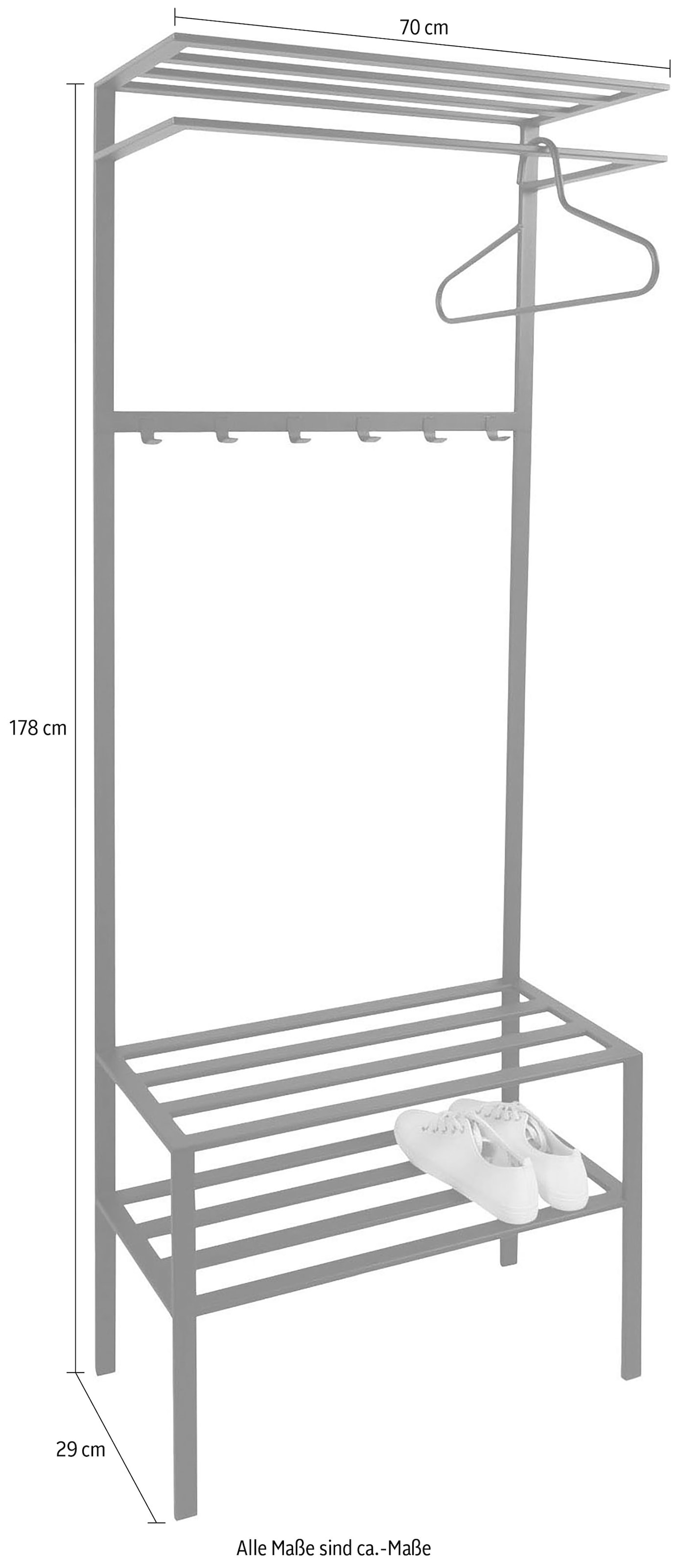 Spinder Design Garderobenständer »Ivar« Metall, Breite 70 cm