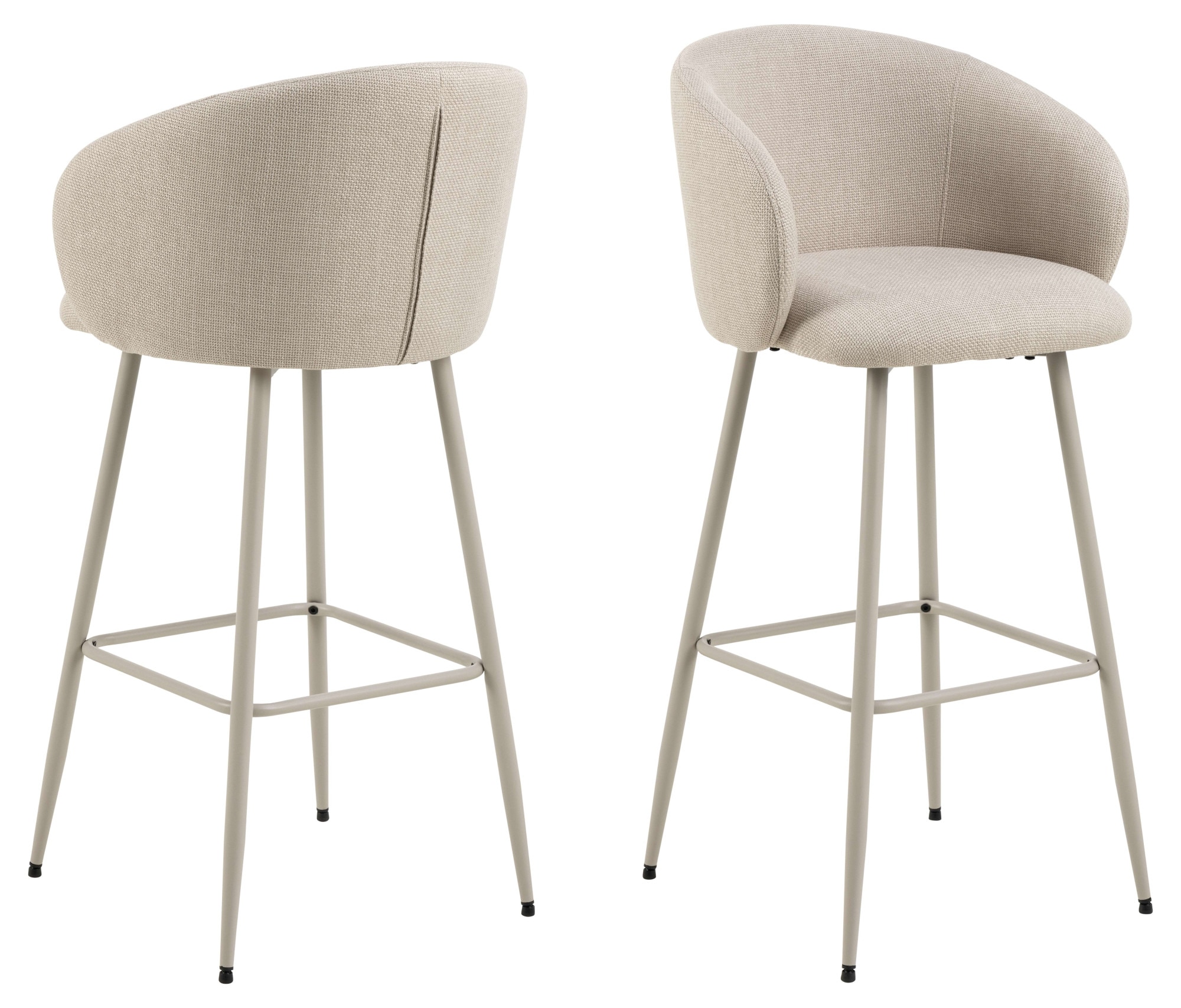 ACTONA GROUP Barhocker »Eleanor« Set, 2 Stk. tlg. Barhocker, Basel beige, Gestell grau rau, 2 Stk