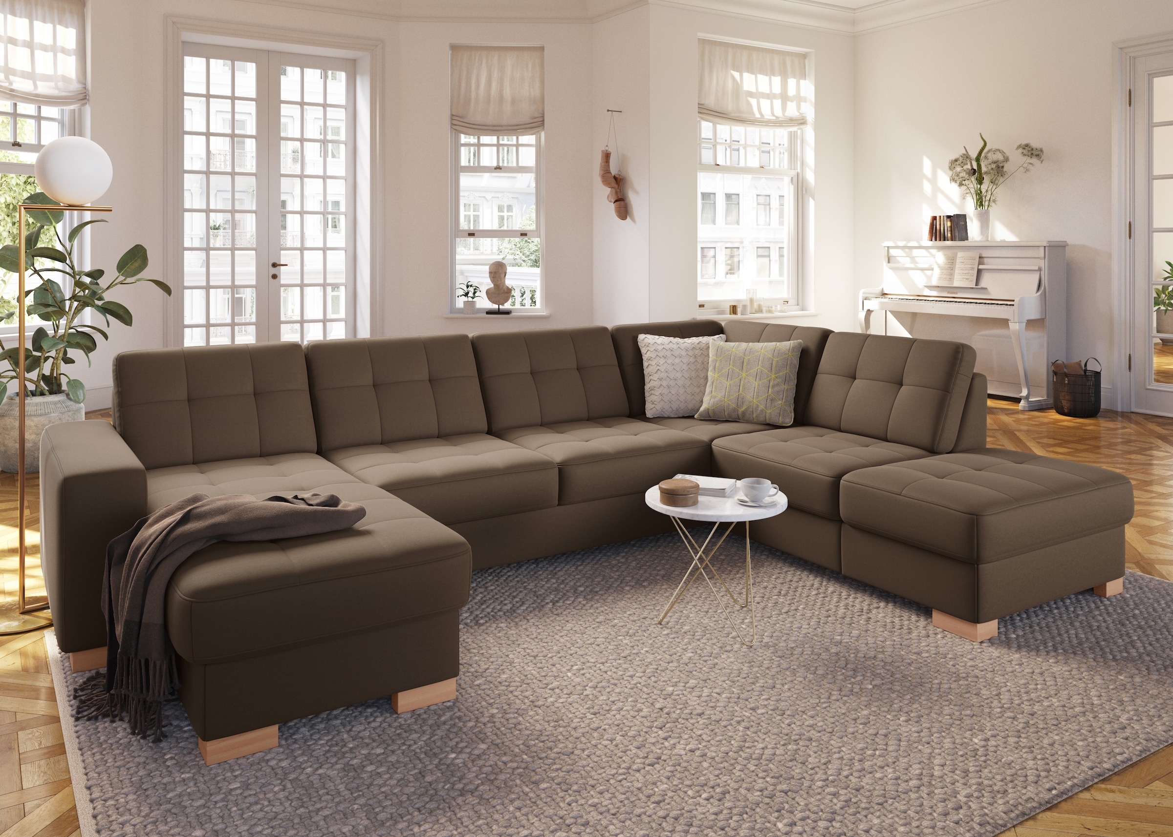 sit&more Wohnlandschaft »Quincy U-Form«, wahlweise mit Bettfunktion und Bettkasten