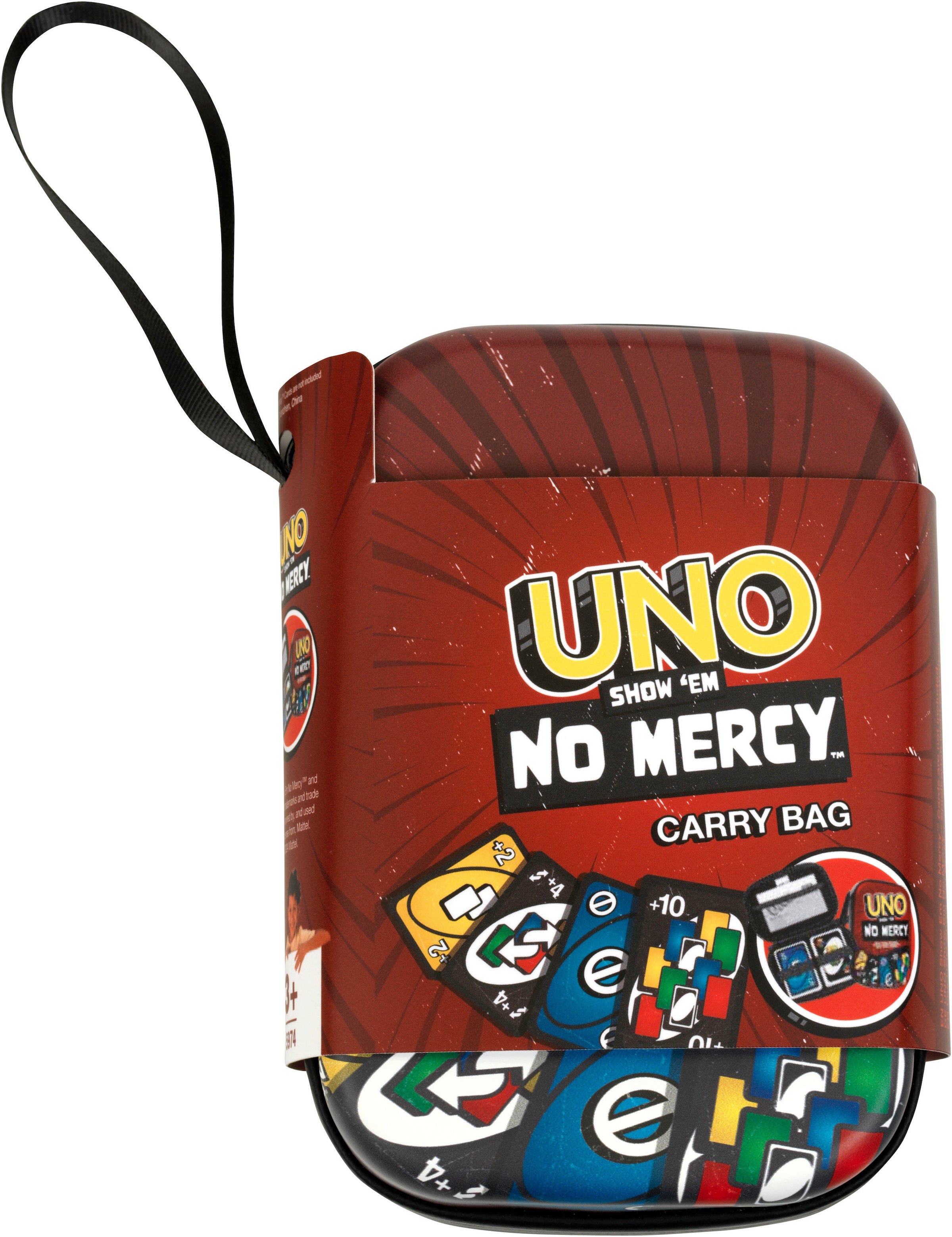 Image of Klein Tragetasche "UNO Show em No Mercy - Tragetasche" Aufbewahrungstasche für Spielkarten und Anleitung