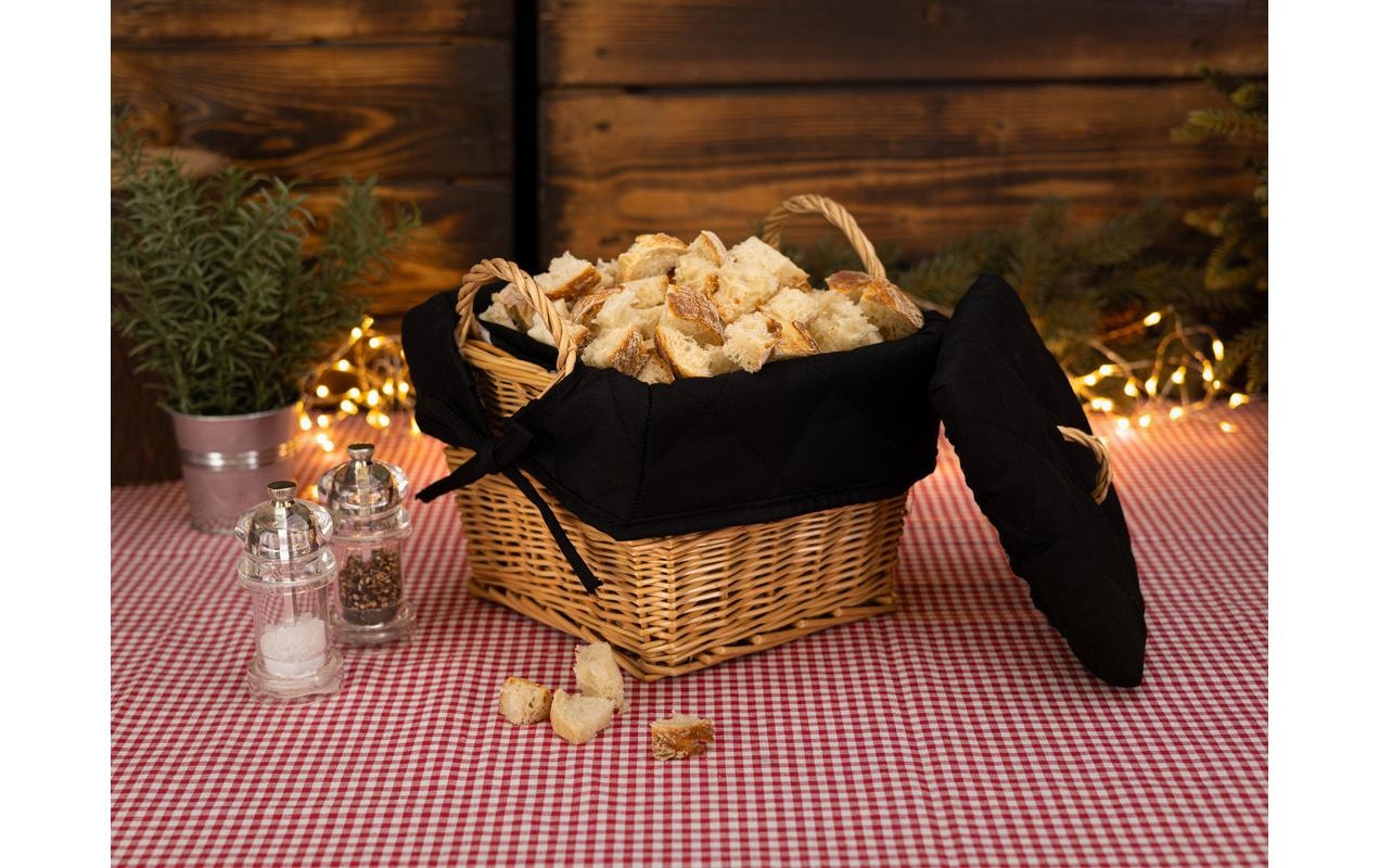 Nouvel Brotkorb »Black, 21 x 21 x 15 cm« 1 Stk. tlg. Mit Einlage aus Baumwolle
