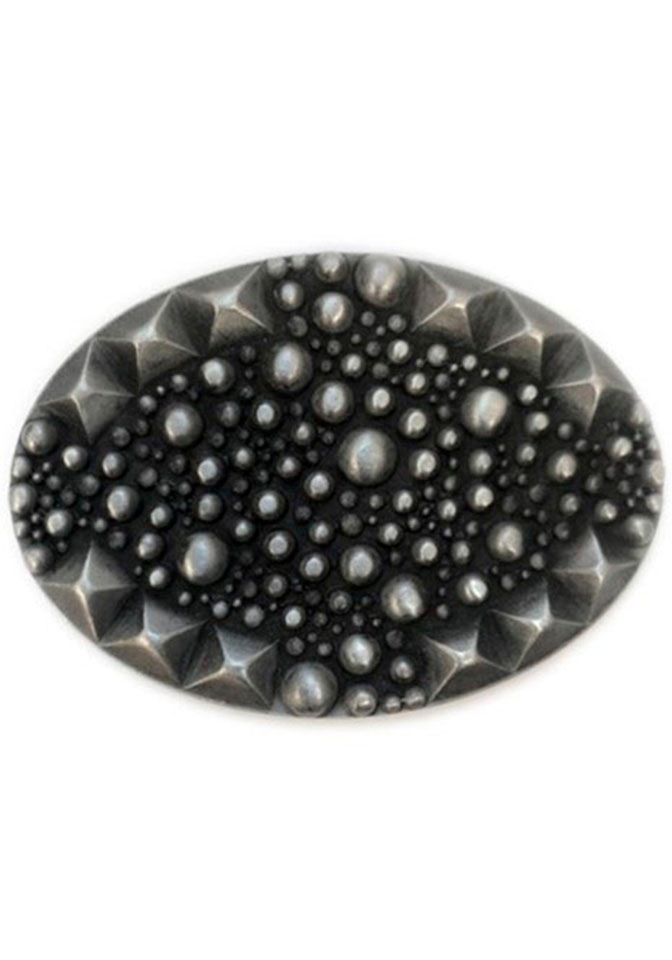 Image of Rettungsring Gürtel Gürtelschnalle "Oval Noppen Schwarz"