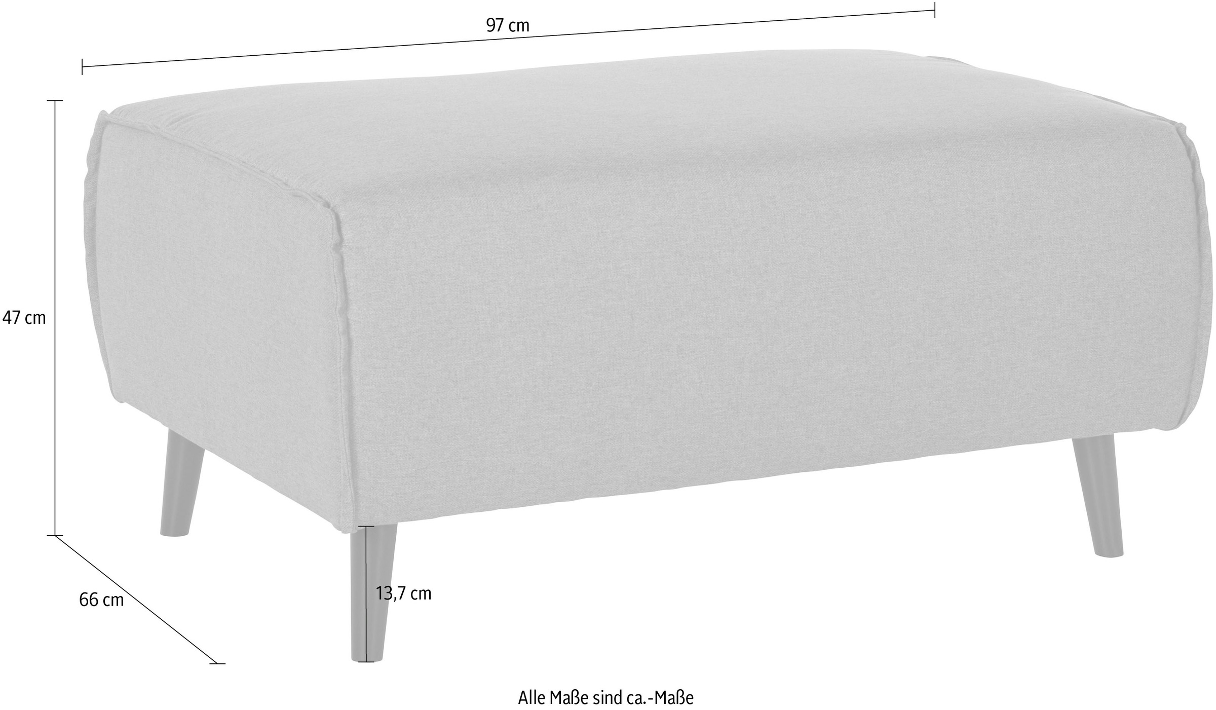 DOMO collection Tabouret »Amora« mit Federkern, Fusshöhe passend für gängige Saugroboter!