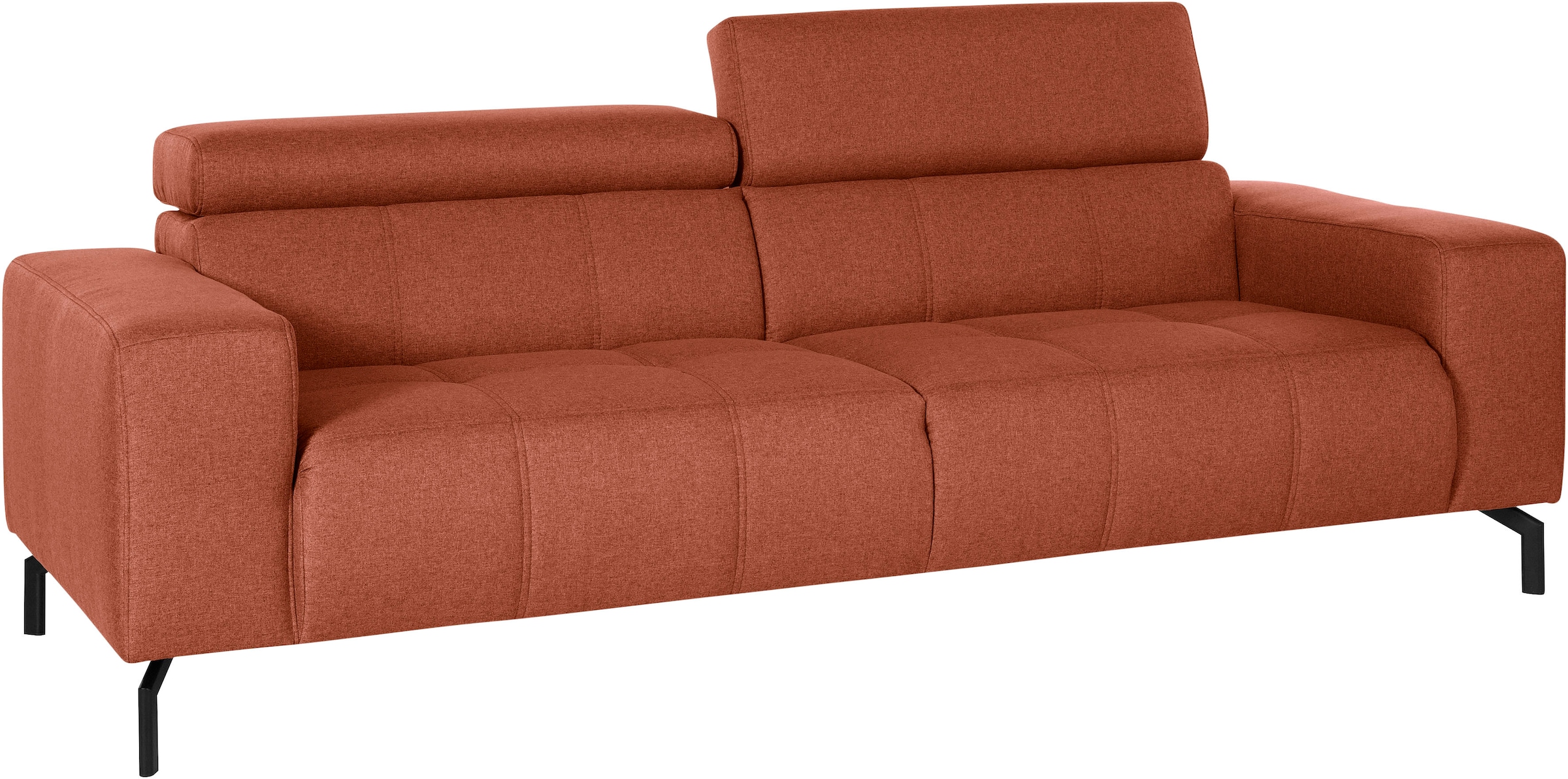 DOMO collection 2,5-places »Cunelli , moderne Sitznähte als Designelement, fester Sitzkomfort« whlw. verstellbare Kopfteile, passend für gängige Saugroboter