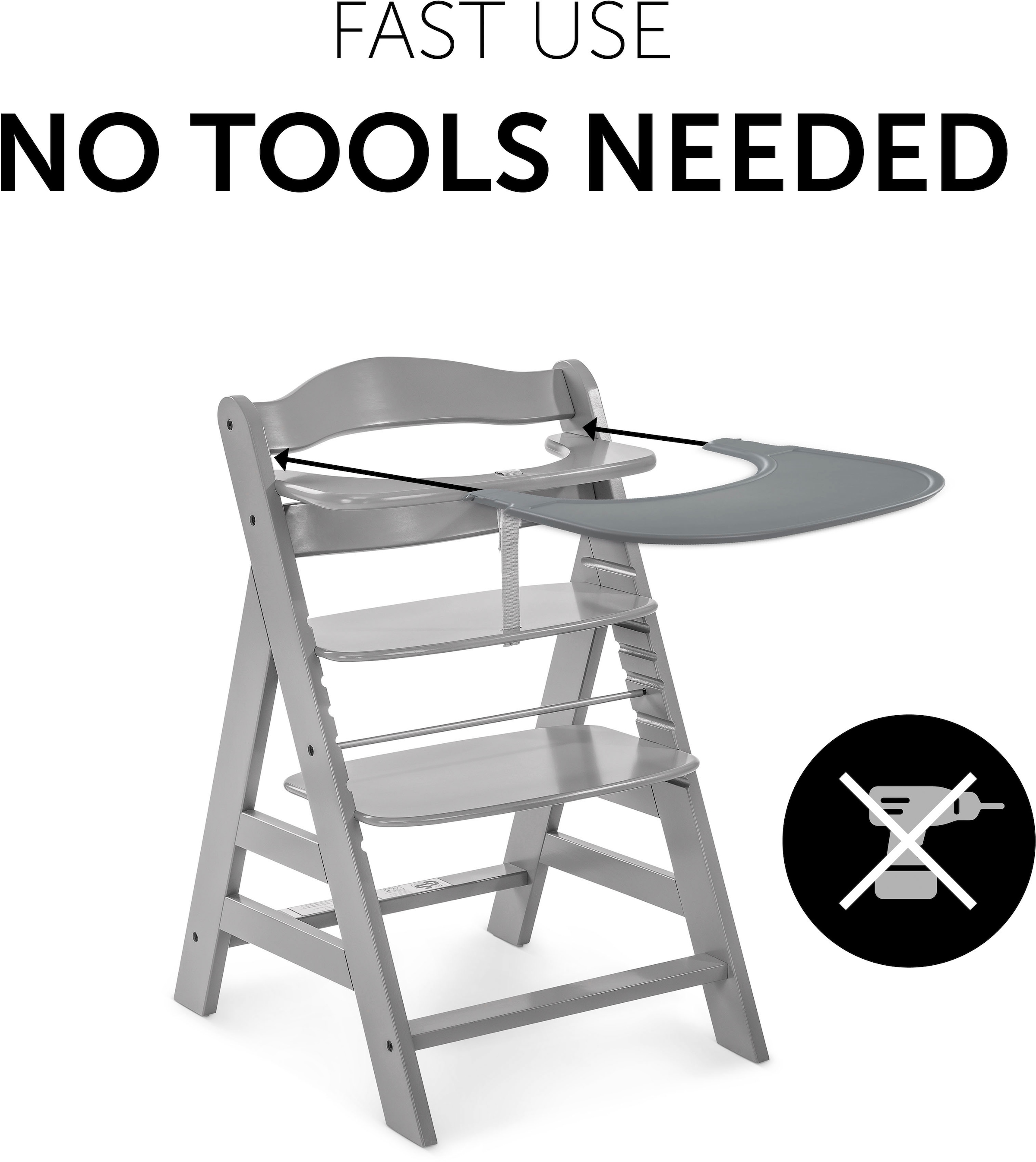 Hauck Plateau de chaise haute »Alpha Click Tray, grau« Hauck Hochstuhl Alpha+
