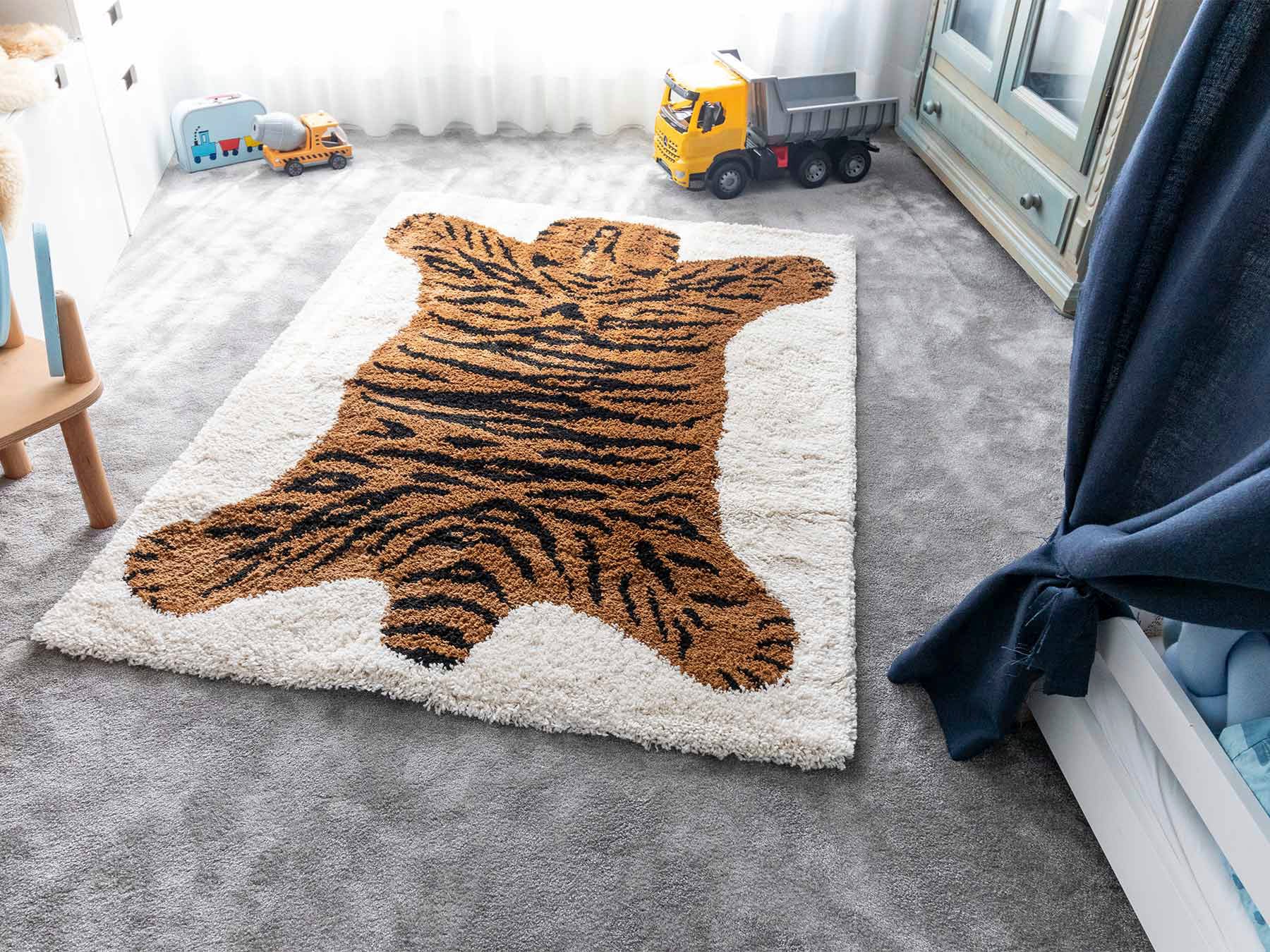 Primaflor-Ideen in Textil Kinderteppich »NOMAD - Tiger«, rechteckig, Hochflor, Motiv Tiger, Kinderzimmer