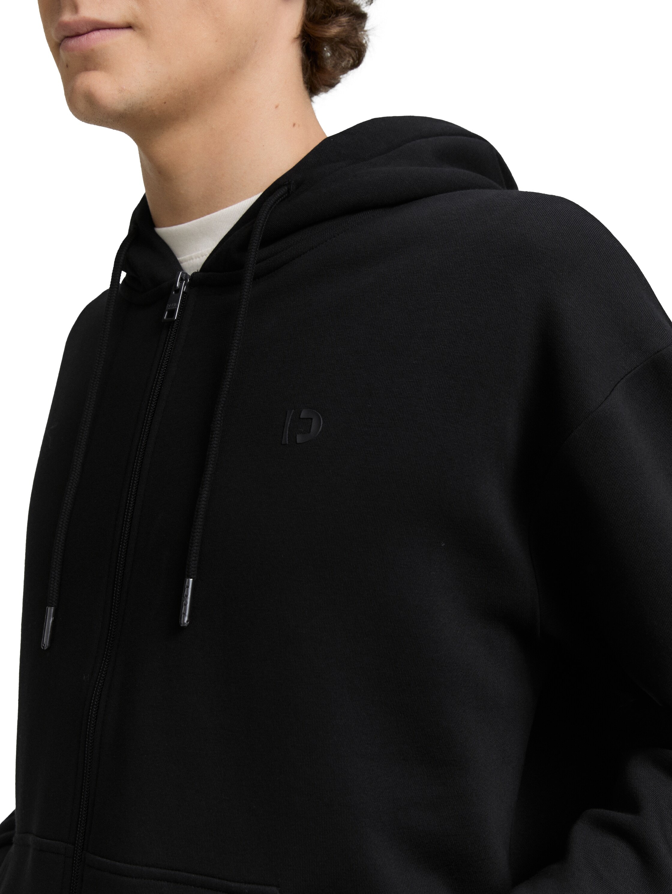 TOM TAILOR Denim Kapuzensweatjacke mit Logostickerei