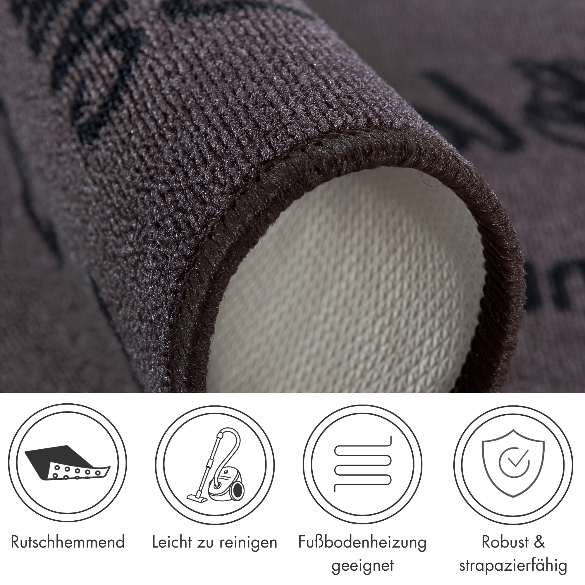 Andiamo Chemin de cuisine »Espresso« Rectangulaire 5 mm Höhe mit Schriftzug, rutschhemmend, Küche, Kundenliebling