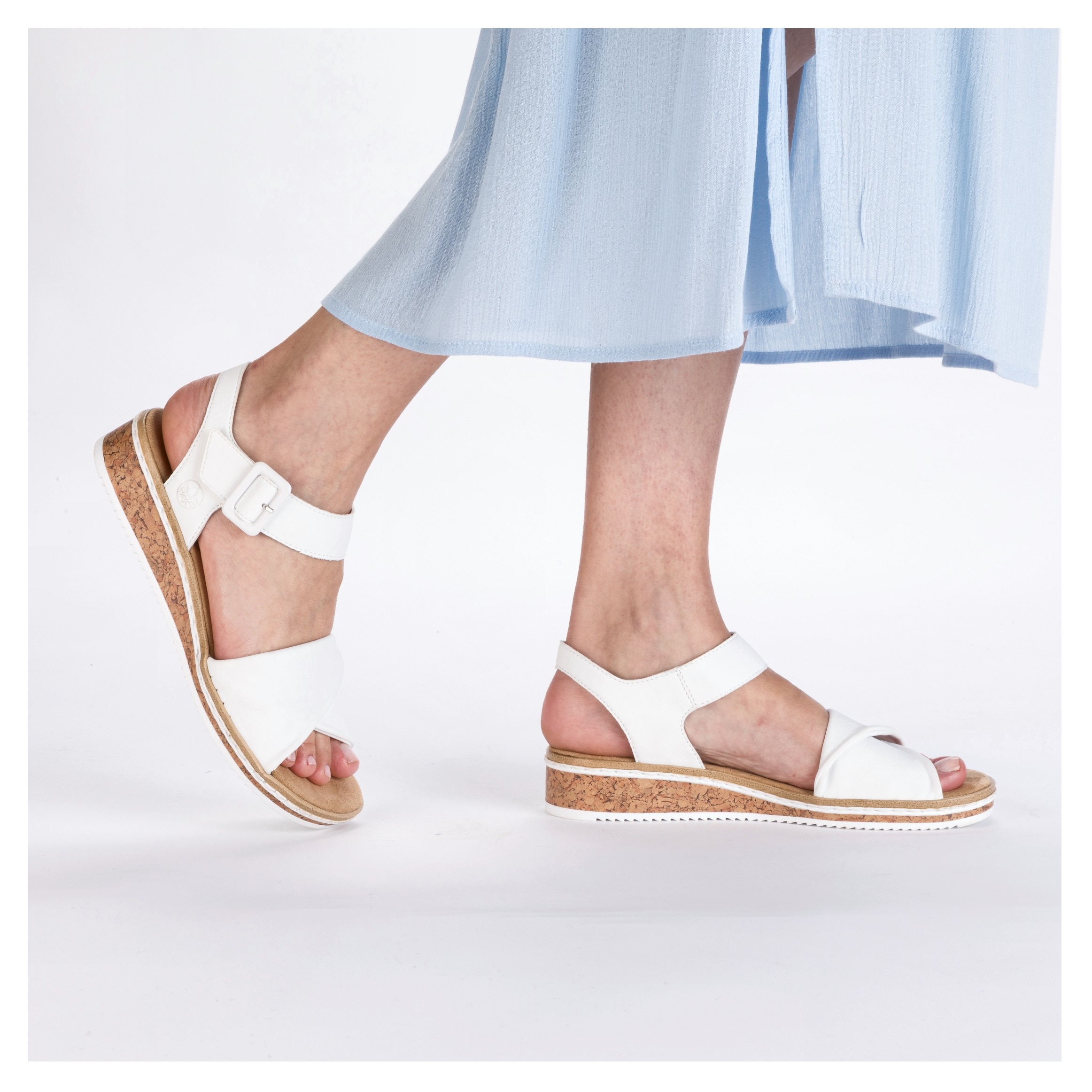 Rieker Sandales  Keilsandale, Sommerschuh, Urlaubsschuh mit Klettriemchen