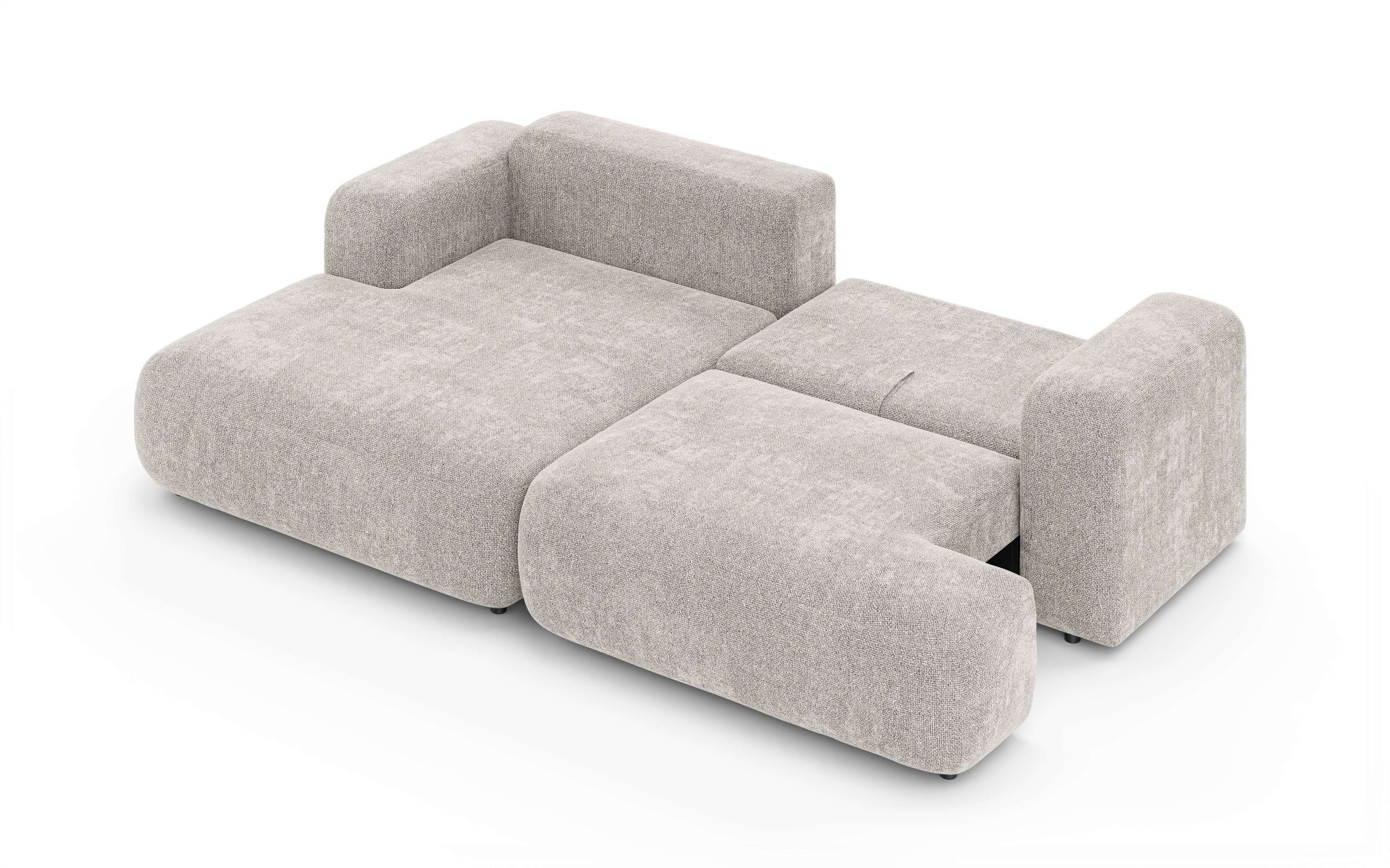 GOODproduct Canapé d'angle »VEEVIA L-Form, Schlafsofa, Verlässliche Qualität, Breite 256cm« avec coffre de lit, supporte jusqu'à 480kg, incluant coussins de dossier et décoratifs