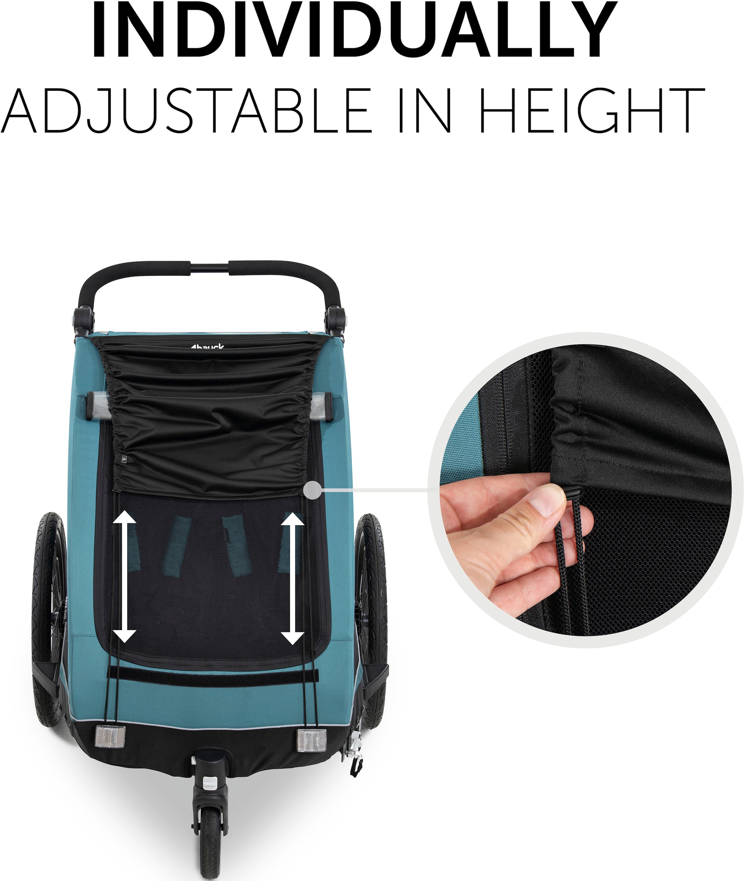 Hauck Housse de protection solaire pour poussette »Bike Trailer Sunshade, black« für den Fahrradanhänger Dryk Duo