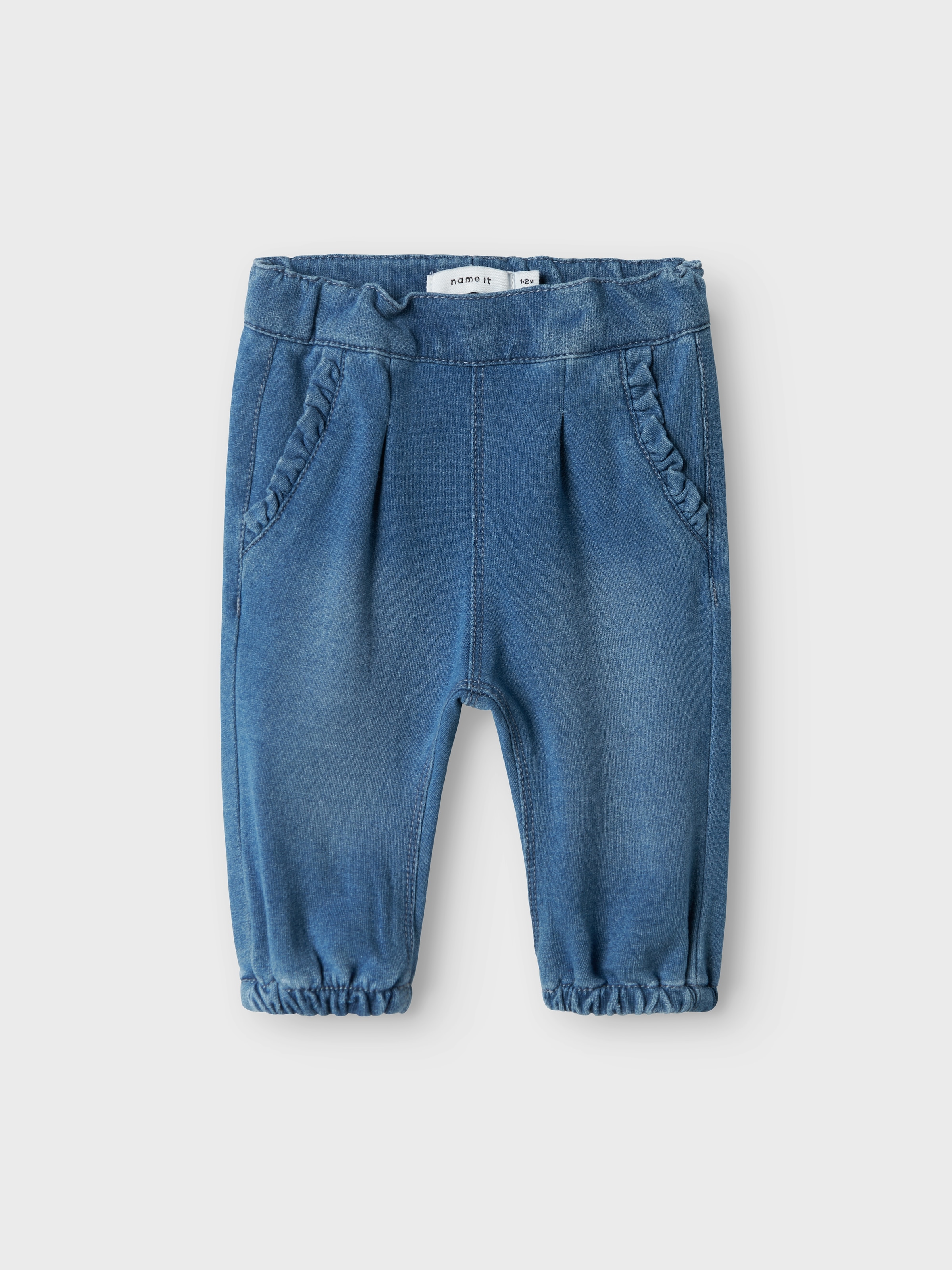 Name It Sweatjeans »NBFBELLA ROUND JEANS 6101-TR NOOS«, mit coolen Abriebeffekten