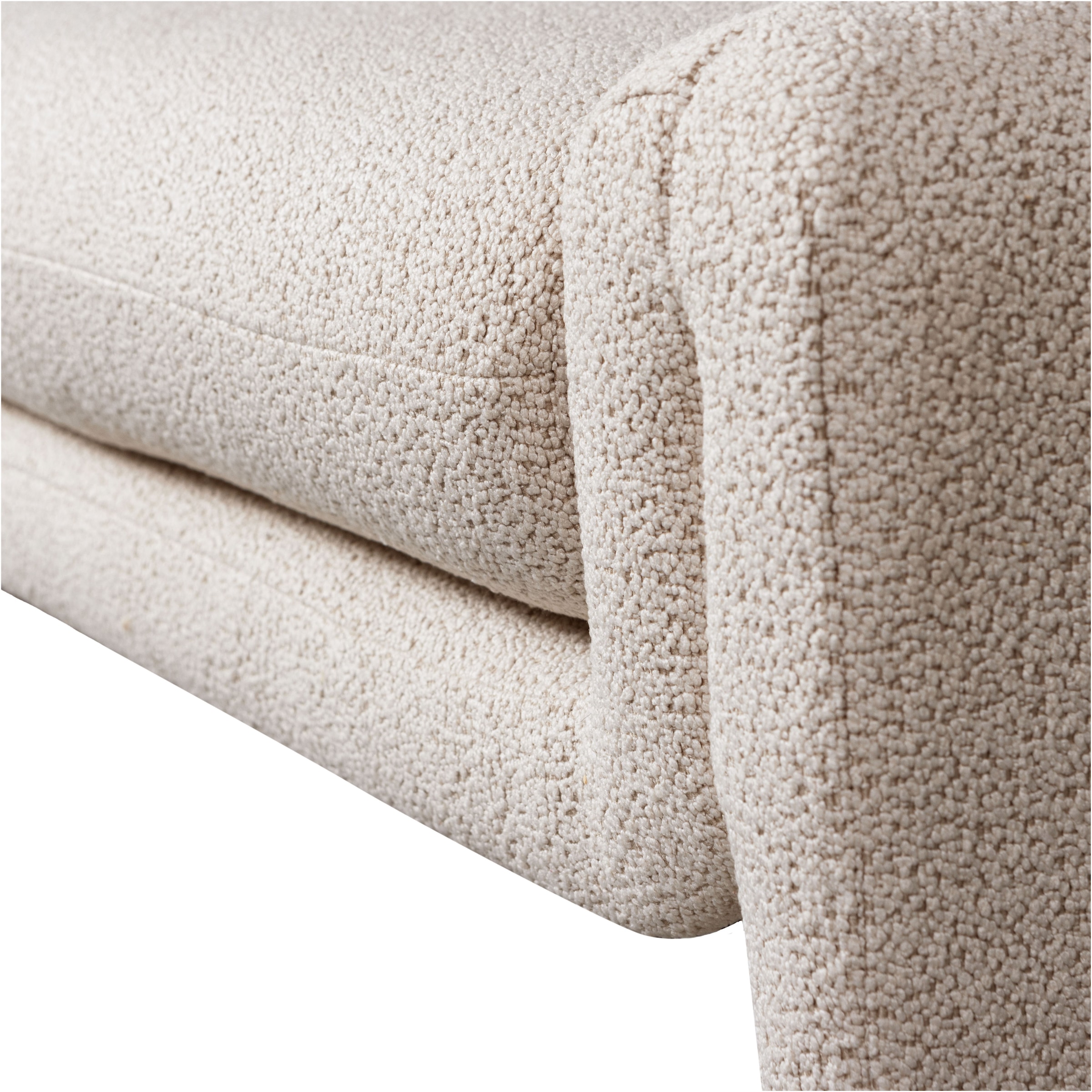 WOOOD Sitzbank »Zone grob gewebter Bezug mit subtiler Rückenlehne 160x52x60 cm« Tragkraft 100 kg, Standfüsse 27 cm hoch, Maximale Verschleissfestigkeit
