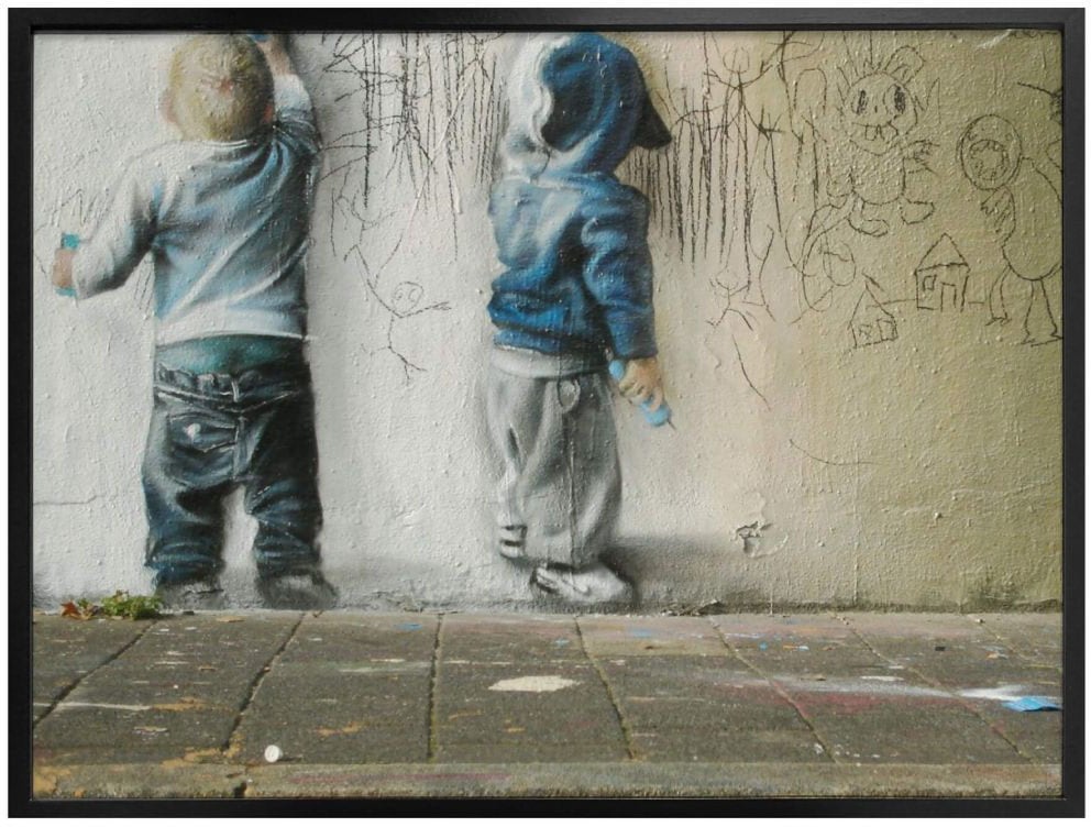 Wall-Art Poster »Graffiti Bilder Boys drawing«, Menschen, (1 St.), Poster ohne Bilderrahmen