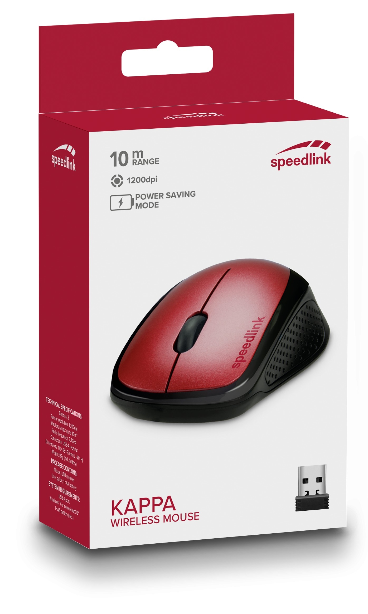 Speedlink Maus »KAPPA red« Funk