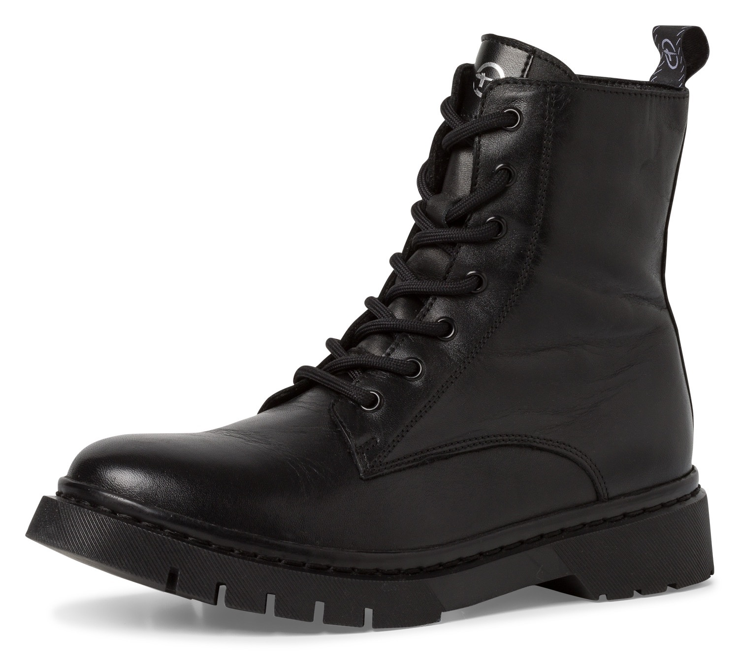 Image of Tamaris Schnürstiefelette Schnürstiefelette, Chunky Boots mit logobedruckter Anziehlasche