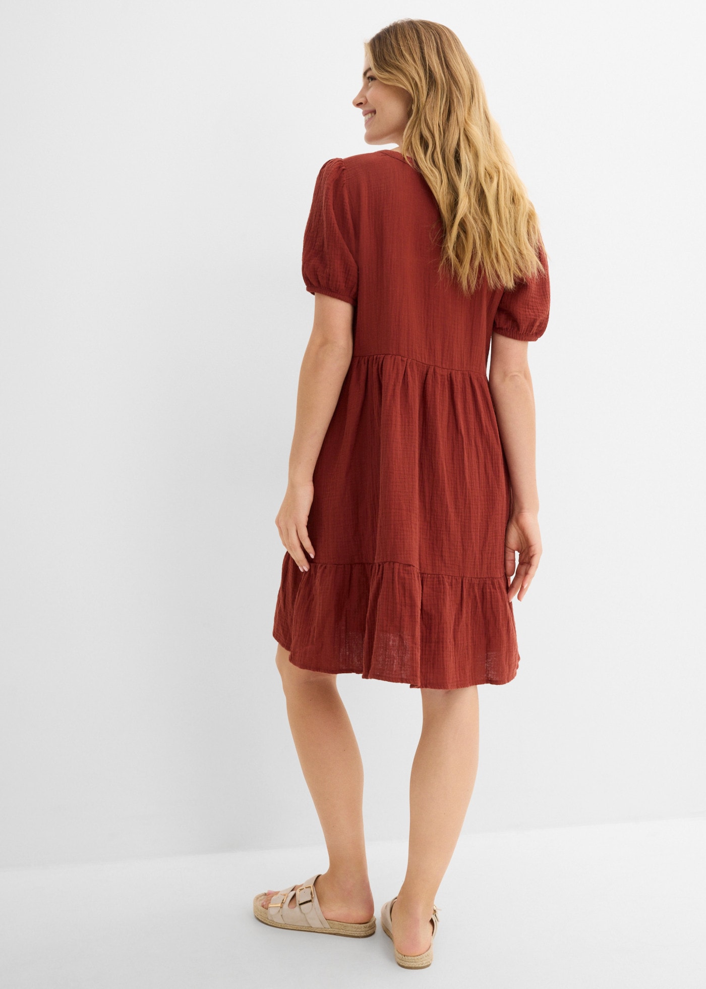 bonprix Robe en sweat für entspannten Look, Oversized-Kleid, aus Musselin, aus Baumwolle
