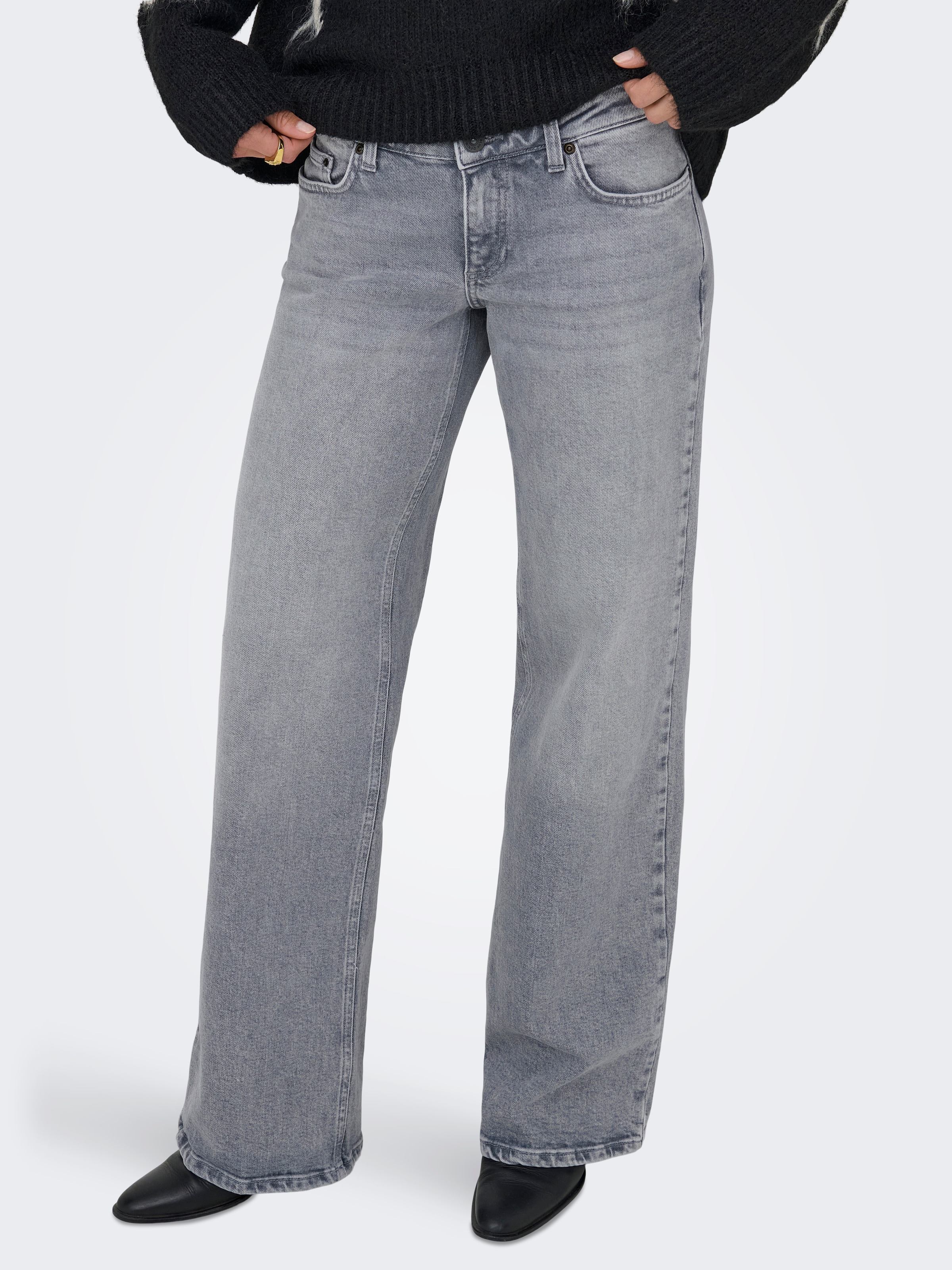Image of ONLY Low-rise-Jeans "ONLJUICY LW WIDE LEG DNM REA707 NOOS" Baumwollmischung, low waist, wide fit