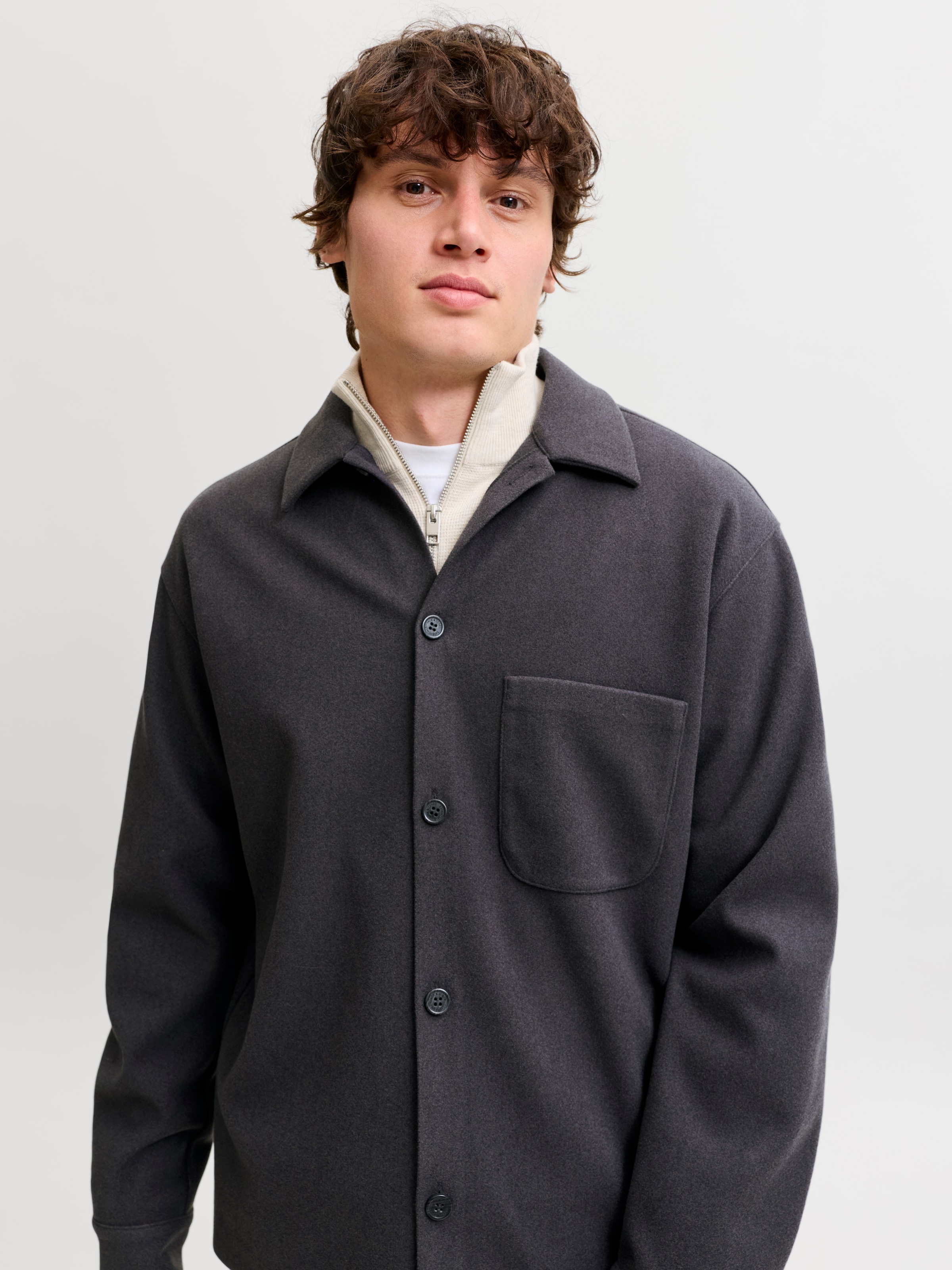 Jack & Jones Langarmhemd »JJEREGENT OVERSHIRT LS SN« Polyester, relaxed fit