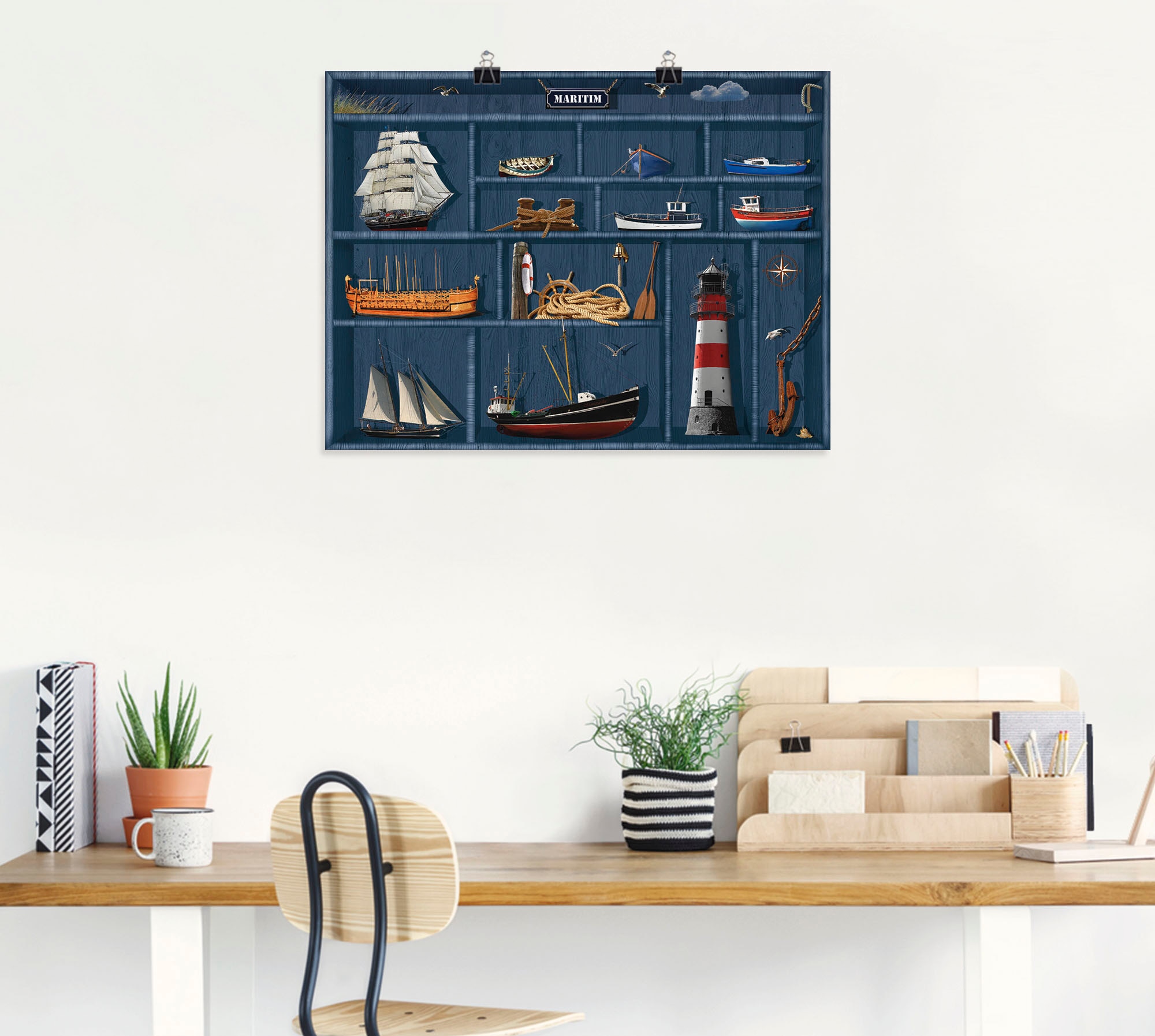 Artland Wandbild »Der maritime Setzkasten«, Arrangements, (1 St.), als Leinwandbild, Poster, Wandaufkleber in verschied. Grössen