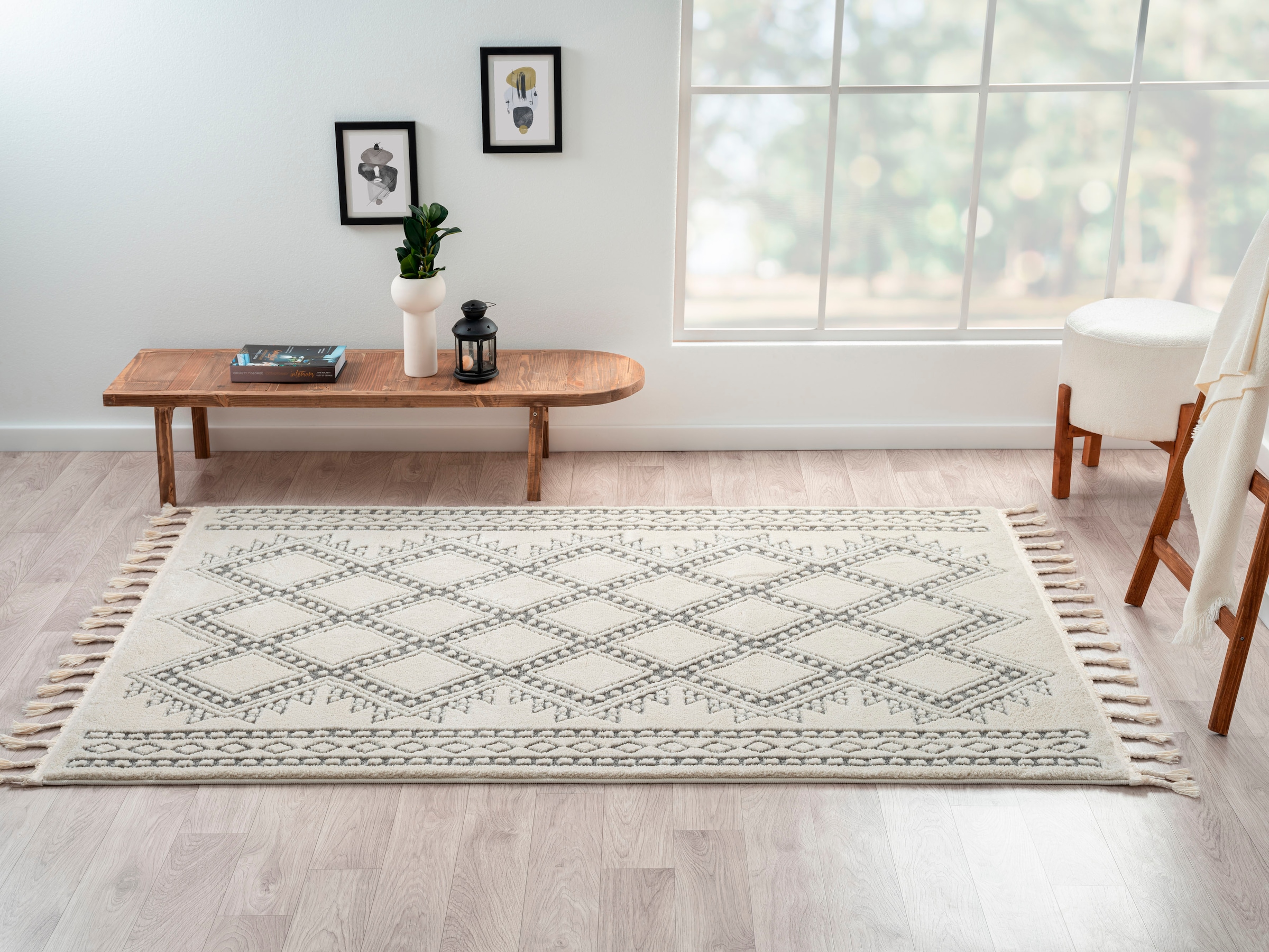 Myflair Möbel & Accessoires Hochflor-Teppich »Moroccan Tradition Lagerräumung«, rechteckig, 24 mm Höhe, modern, marokkanisches Design, flauschig weich durch Hochflor