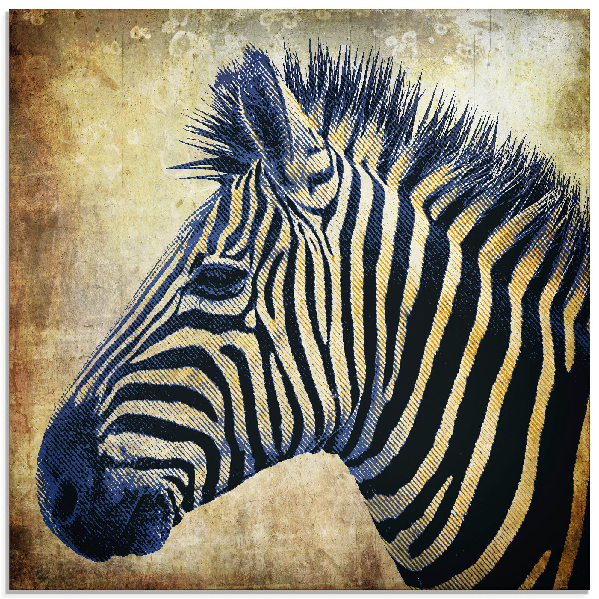 Image of Artland Glasbild »Zebra Porträt PopArt«, Wildtiere, (1 St.) bei Ackermann Versand Schweiz