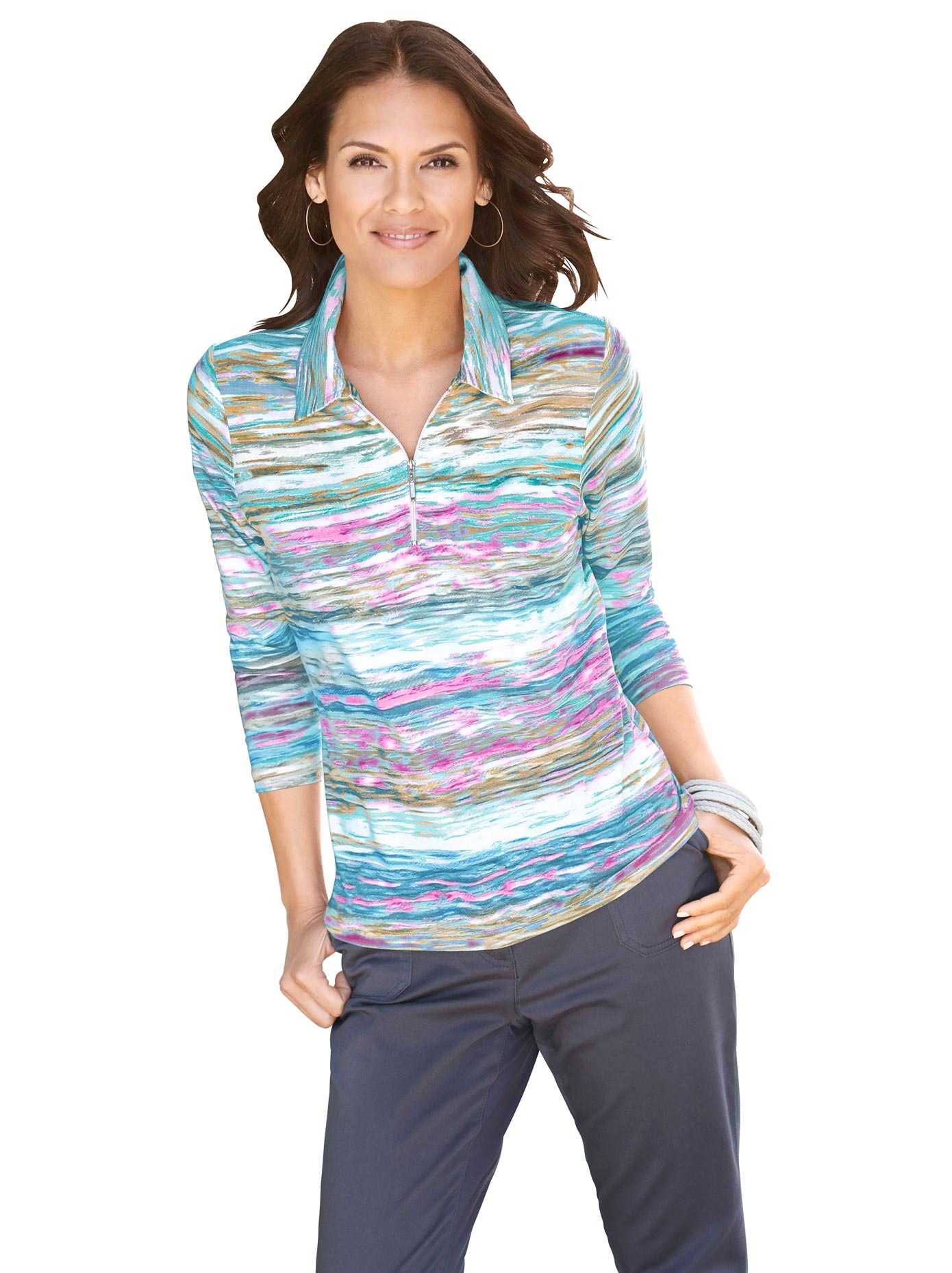 Image of Casual Looks Langarmshirt »Poloshirt«, (1 tlg.) bei Ackermann Versand Schweiz