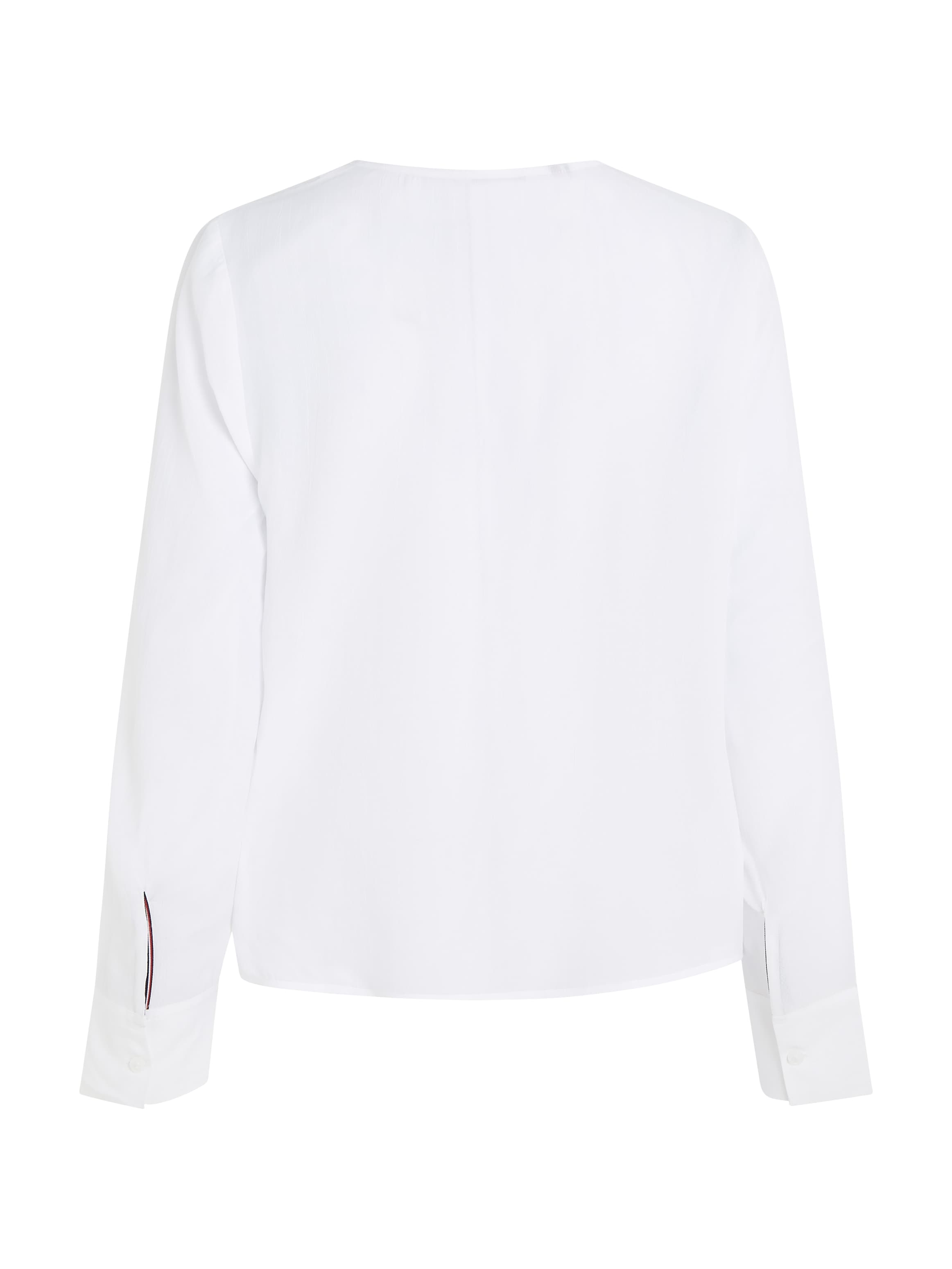 Tommy Hilfiger Langarmbluse »VISCOSE CREPE V-NECK BLOUSE«, in Unifarbe