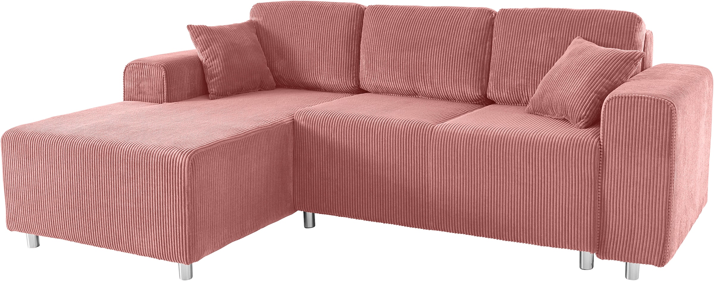 Home affaire Canapé d'angle »Györ« L-Form, wahlweise mit Bettfunktion und Bettkasten incl. 2 Zierkissen