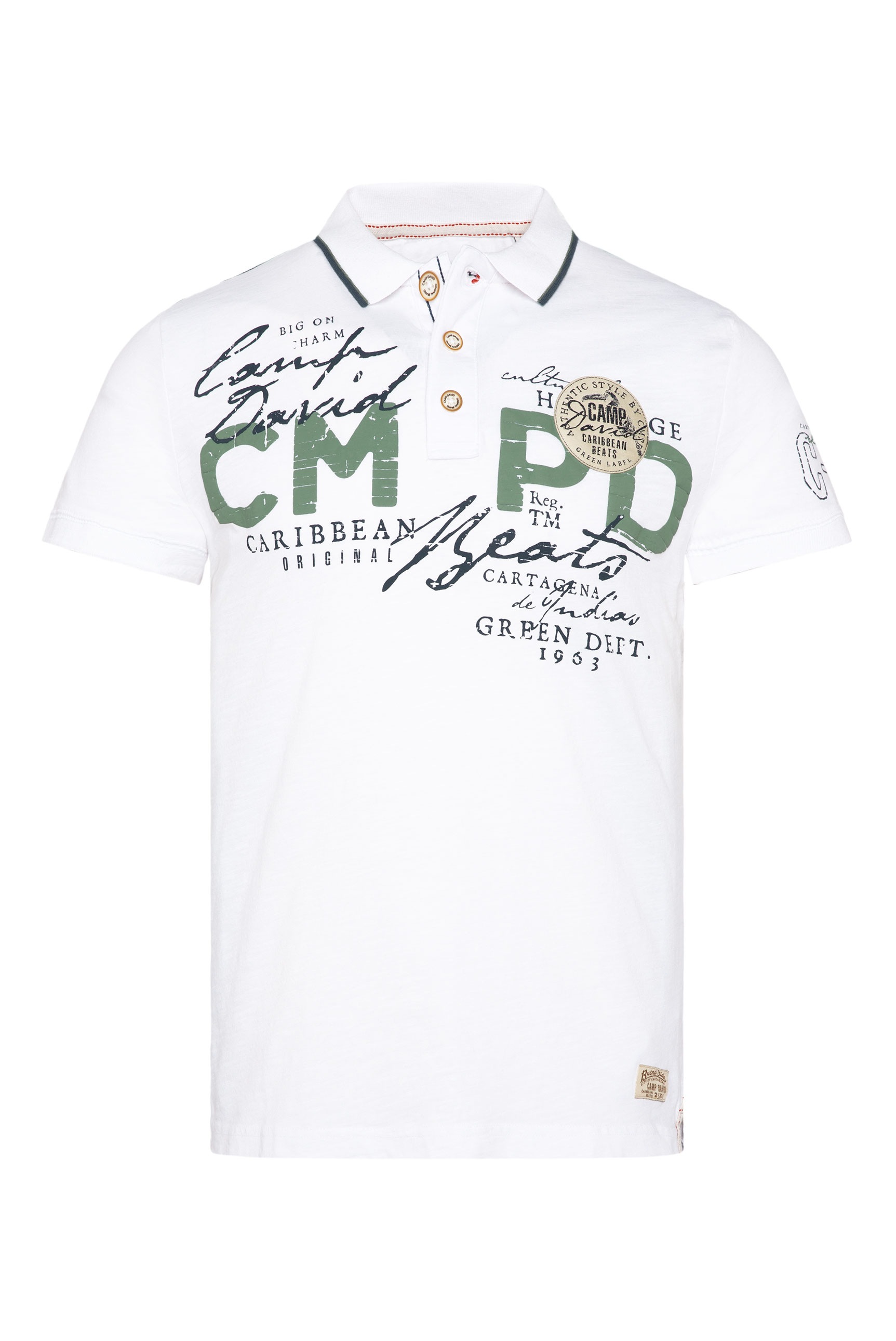 CAMP DAVID Poloshirt, mit Front- und Backprint