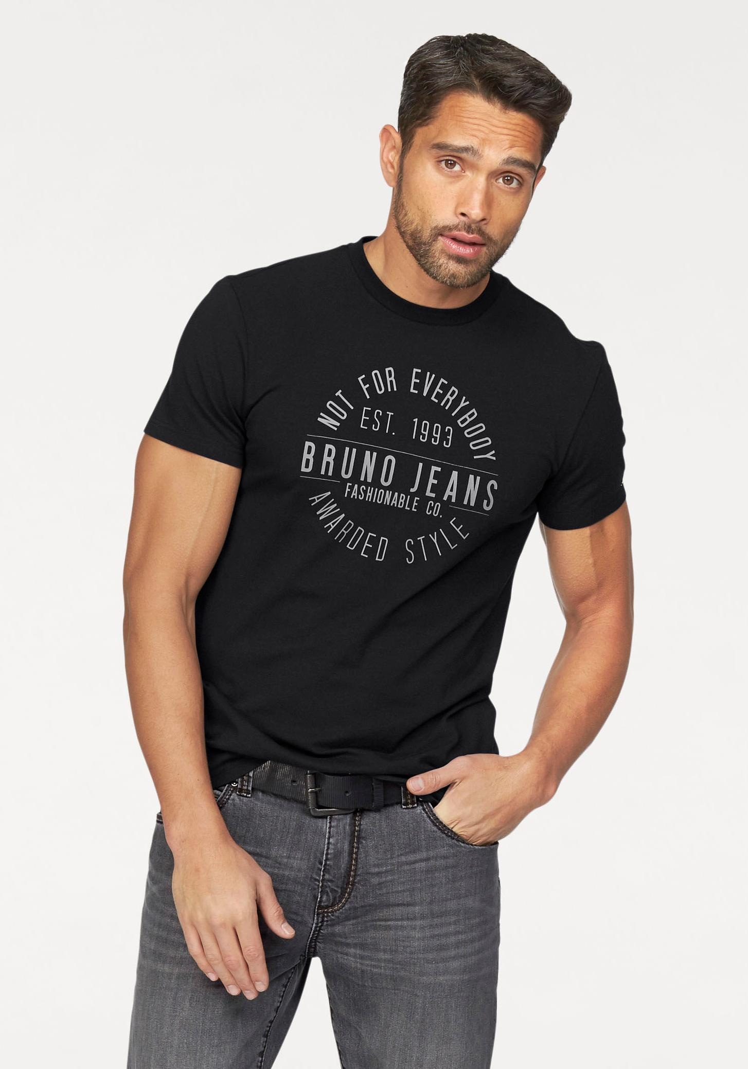 Image of Bruno Banani T-Shirt Kurzarm, schmal geschnitten, bedruckt, aus Baumwollmischung