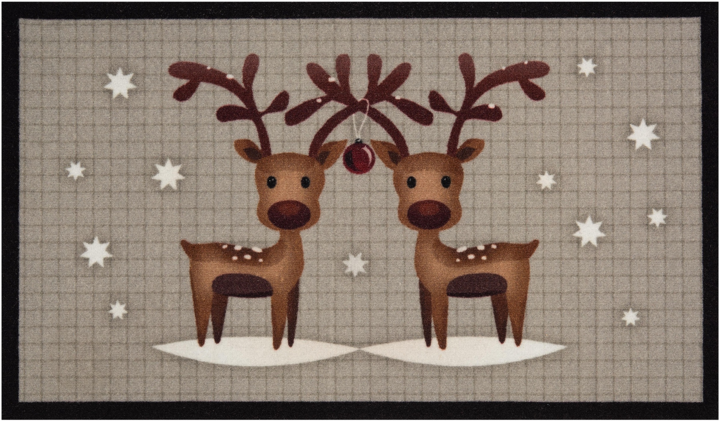 Image of HANSE Home Fussmatte »Two Reindeers«, rechteckig, 7 mm Höhe, In und Outdoor geeignet, Tier Motiv, Robust, Pflegeleicht, Rutschfest, Weihnachten, Waschbar, Rentiere bei Ackermann Versand Schweiz