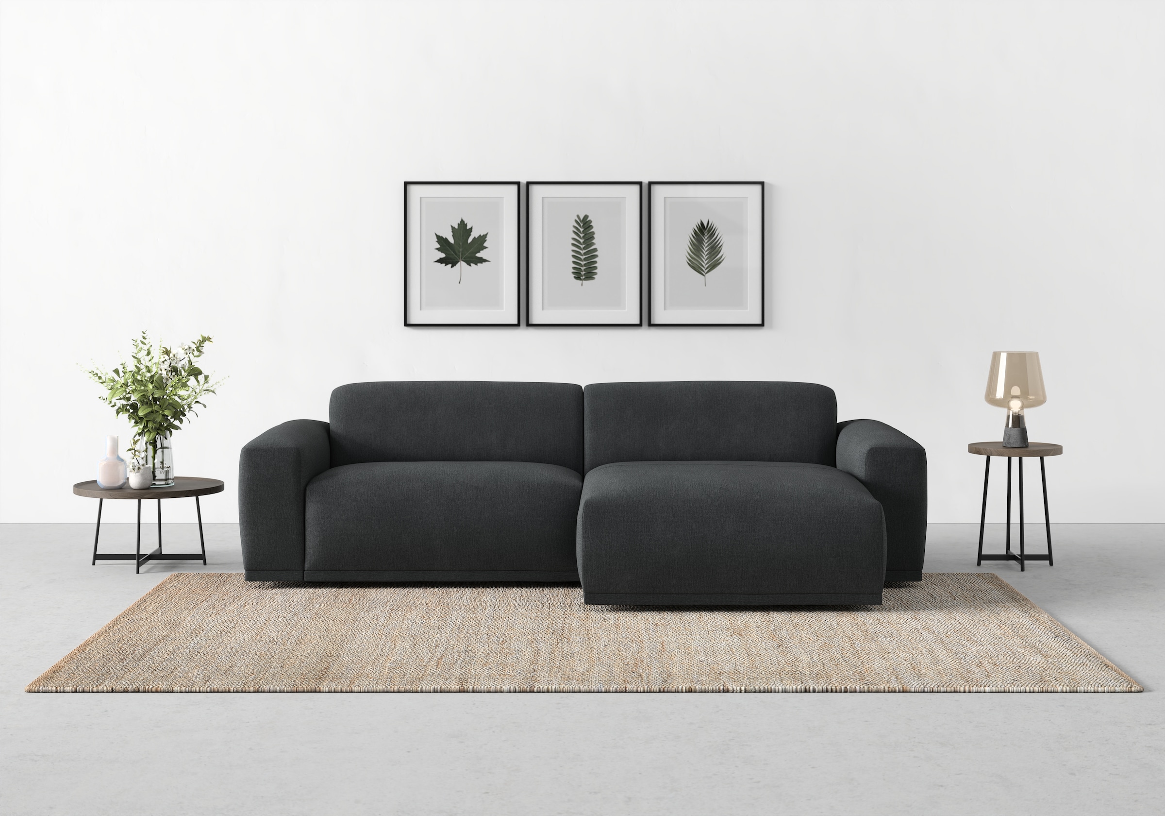 TRENDMANUFAKTUR Ecksofa »Braga, mit hochwertigem Kaltschaum, L-Form , Japandi-Design« modernes Sofa, Couch mit hohem Sitzkomfort, 255/72/160 cm (B/H/T)